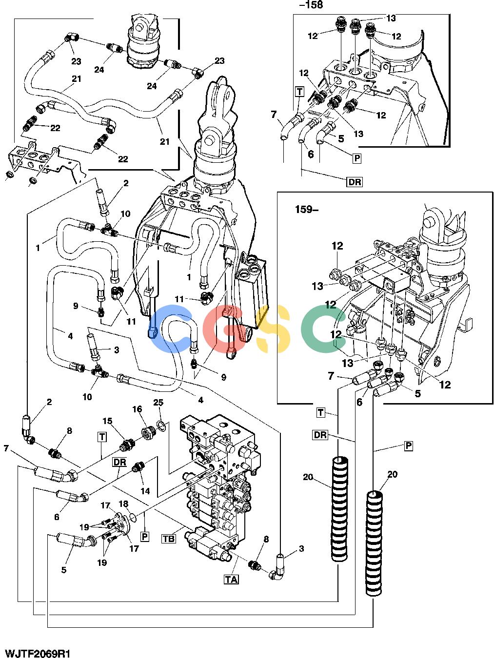 约翰迪尔零件查询HTH250 - ATTACHMENTS HYDRAULIC HOSES AND FITTINGS FOR TILT [E13]EPC John Deere online