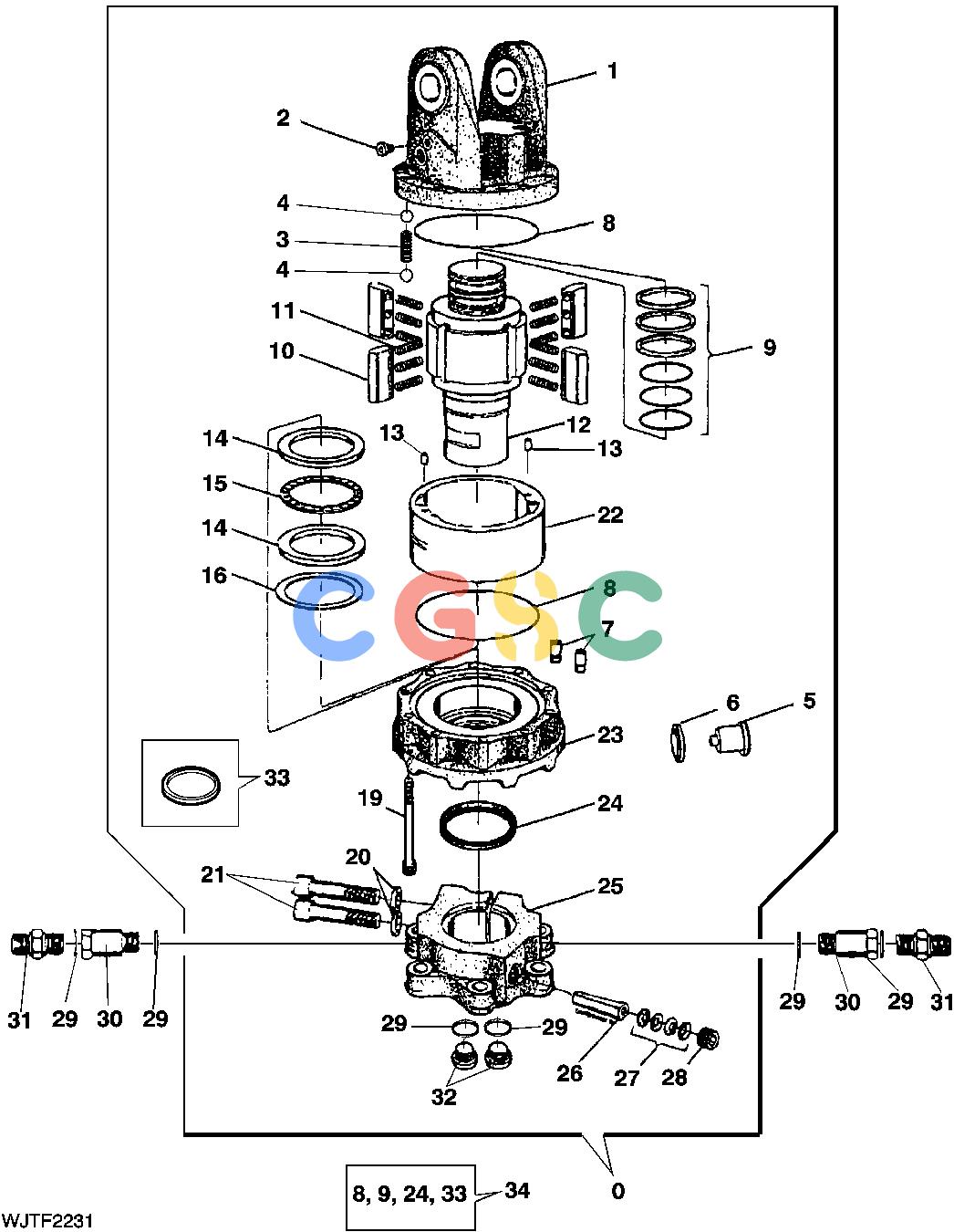 约翰迪尔零件查询HTH250 - ATTACHMENTS ROTATOR AV12S, OPTION [C07]EPC John Deere online
