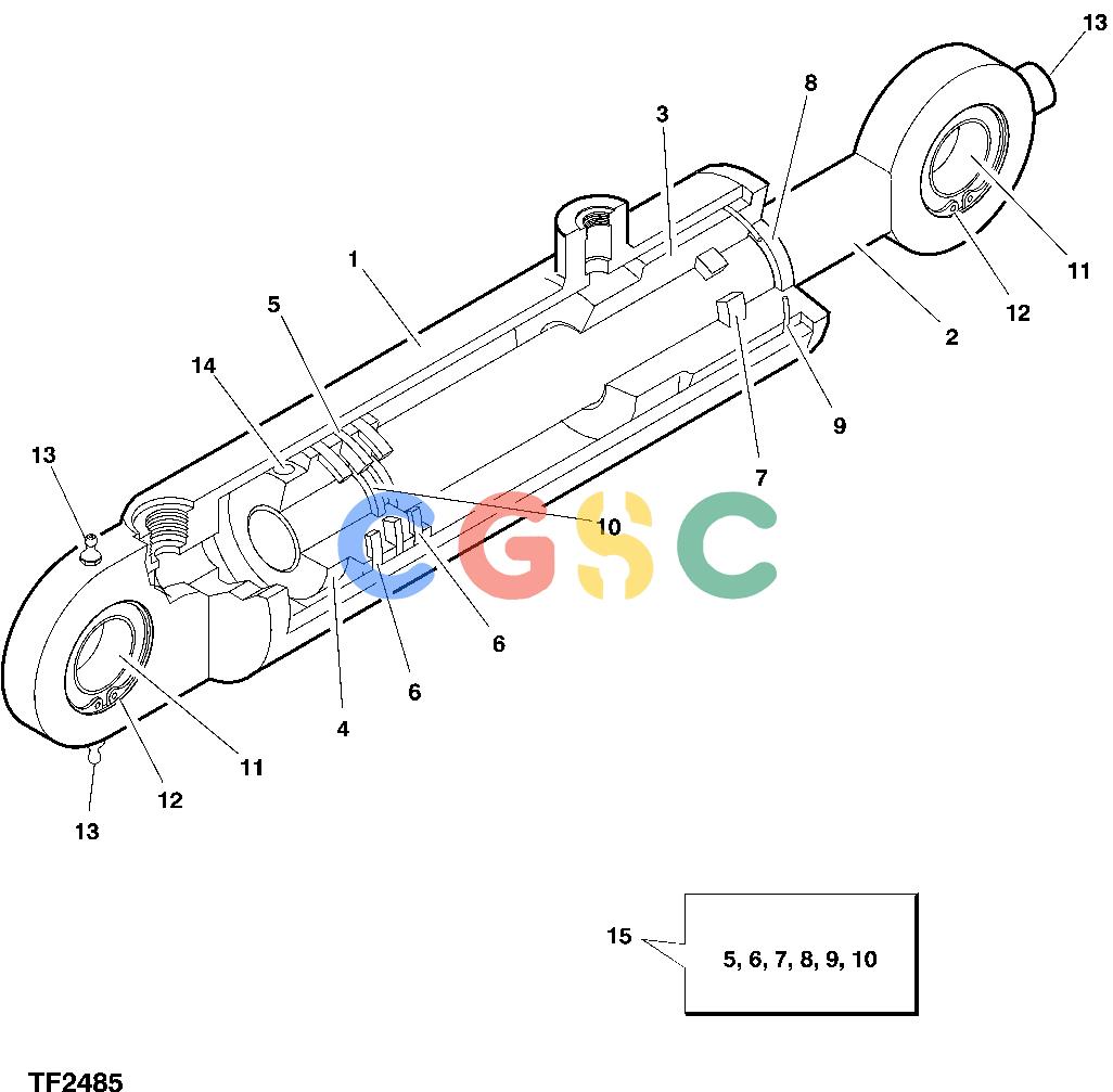 约翰迪尔零件查询HTH250 - ATTACHMENTS HYDRAULIC CYLINDER, DELIMBING KNIFE [G01]EPC John Deere online