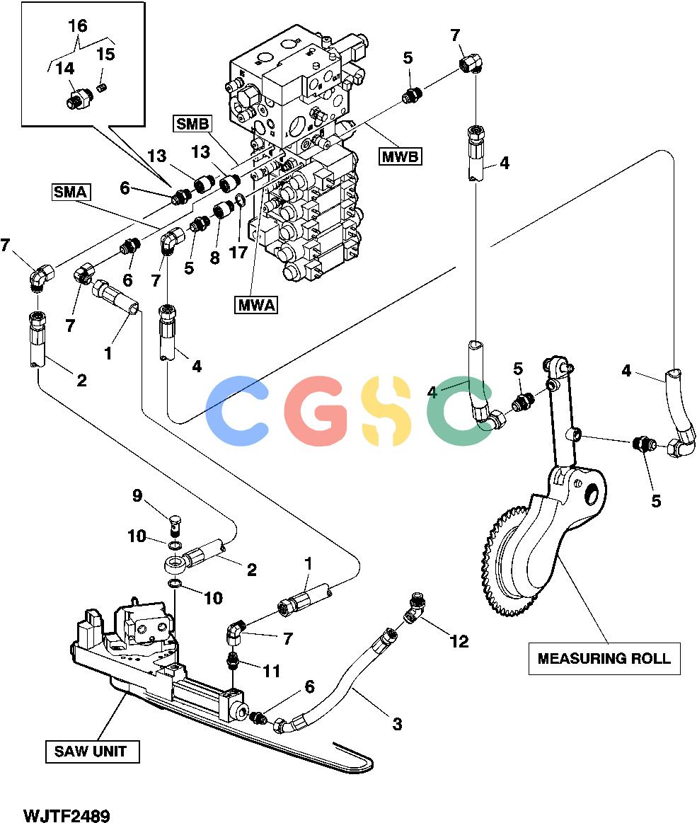 约翰迪尔零件查询HTH250 - ATTACHMENTS HYDRAULIC HOSES AND FITTINGS FOR MEASURING ROLLS [E11]EPC John Deere online