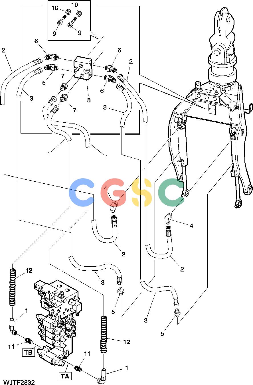 约翰迪尔零件查询HTH250 - ATTACHMENTS HYDRAULIC HOSES FITTINGS FOR TILT [E15]EPC John Deere online