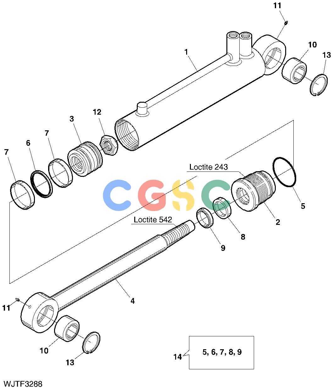 约翰迪尔零件查询HTH470HD - ATTACHMENTS HYDRAULIC CYLINDER, UPPER DELIMBING KNIVES FROM SERIAL NO EJ0758D000916 [J23]EPC John Deere online