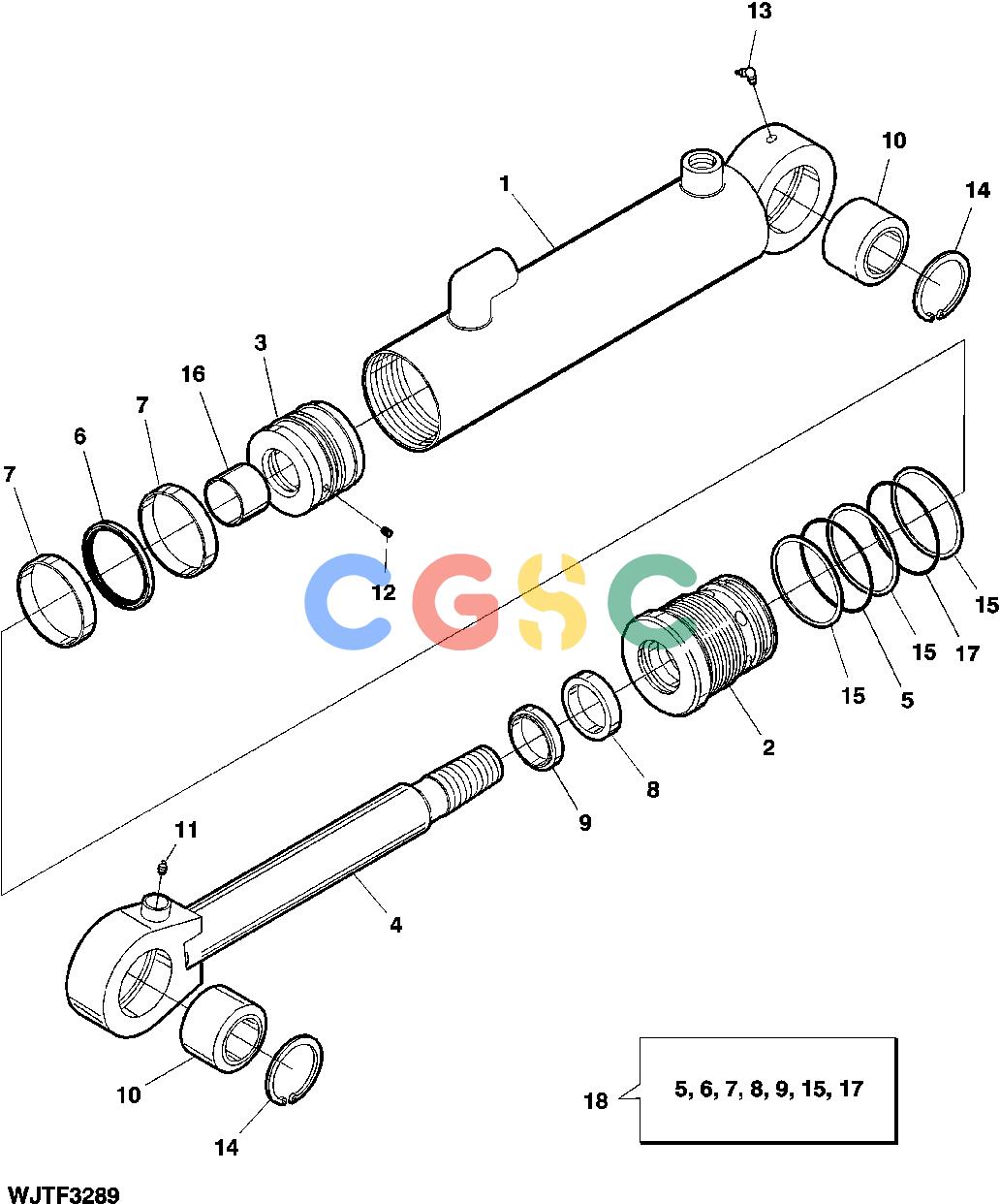 约翰迪尔零件查询HTH470HD - ATTACHMENTS DAMPED HYDRAULIC CYLINDER, TILT FROM SERIAL NO EJ0758D000909 [K07]EPC John Deere online