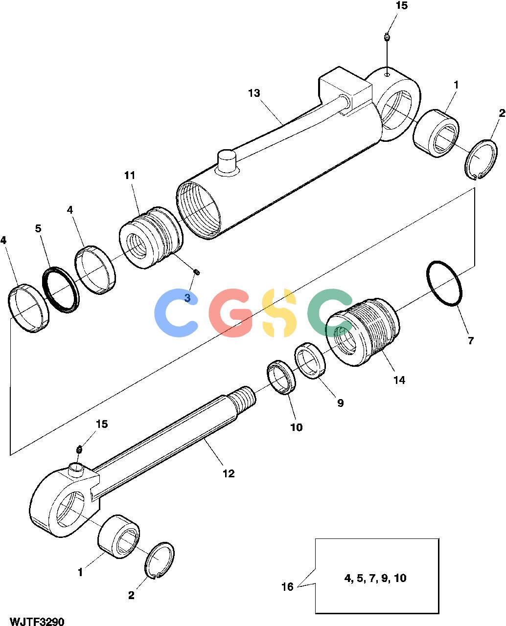 约翰迪尔零件查询HTH470HD - ATTACHMENTS HYDRAULIC CYLINDER, FEED ROLLS SERIAL NO EJ0758D000920-1446 [J17]EPC John Deere online