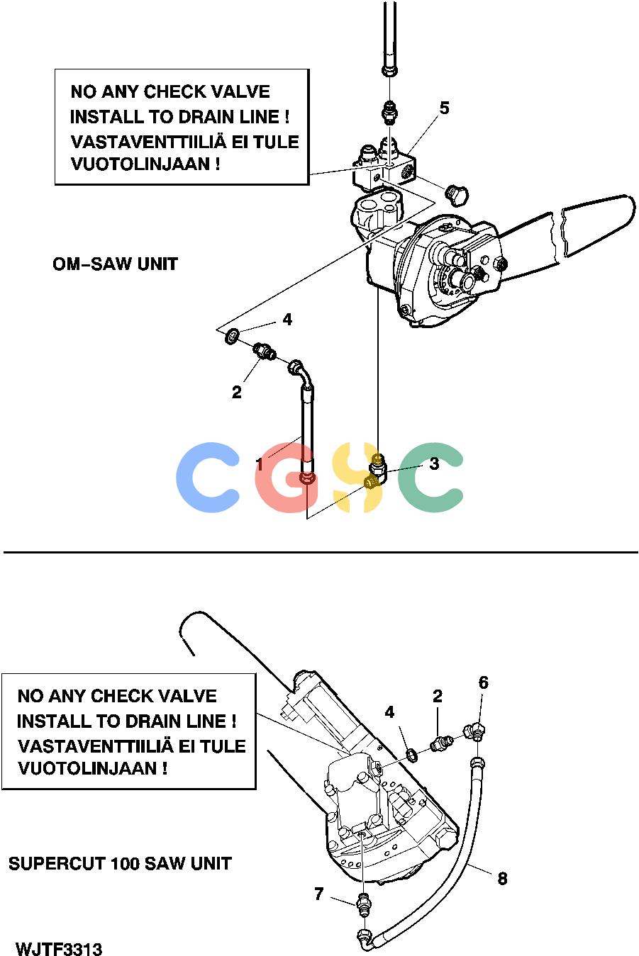 约翰迪尔零件查询HTH470HD - ATTACHMENTS FLUSHING HOSES FOR SAW MOTORS FROM SAERIAL NO. EJ0758D000913 [I07]EPC John Deere online