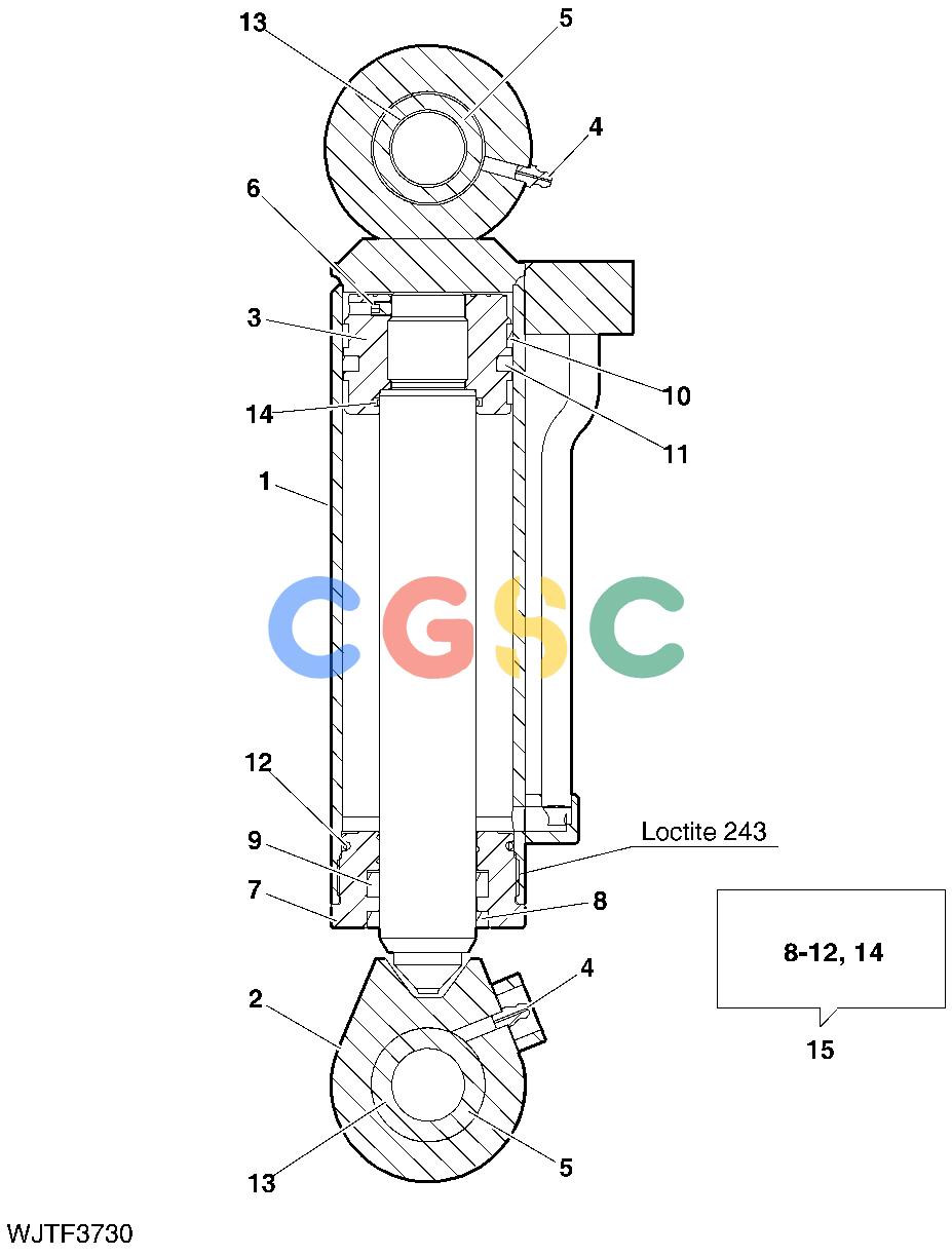 约翰迪尔零件查询HTH470HD - ATTACHMENTS HYDRAULIC CYLINDER FOR FEED ROLLS FROM SERIAL NO. 1447 [J19]EPC John Deere online