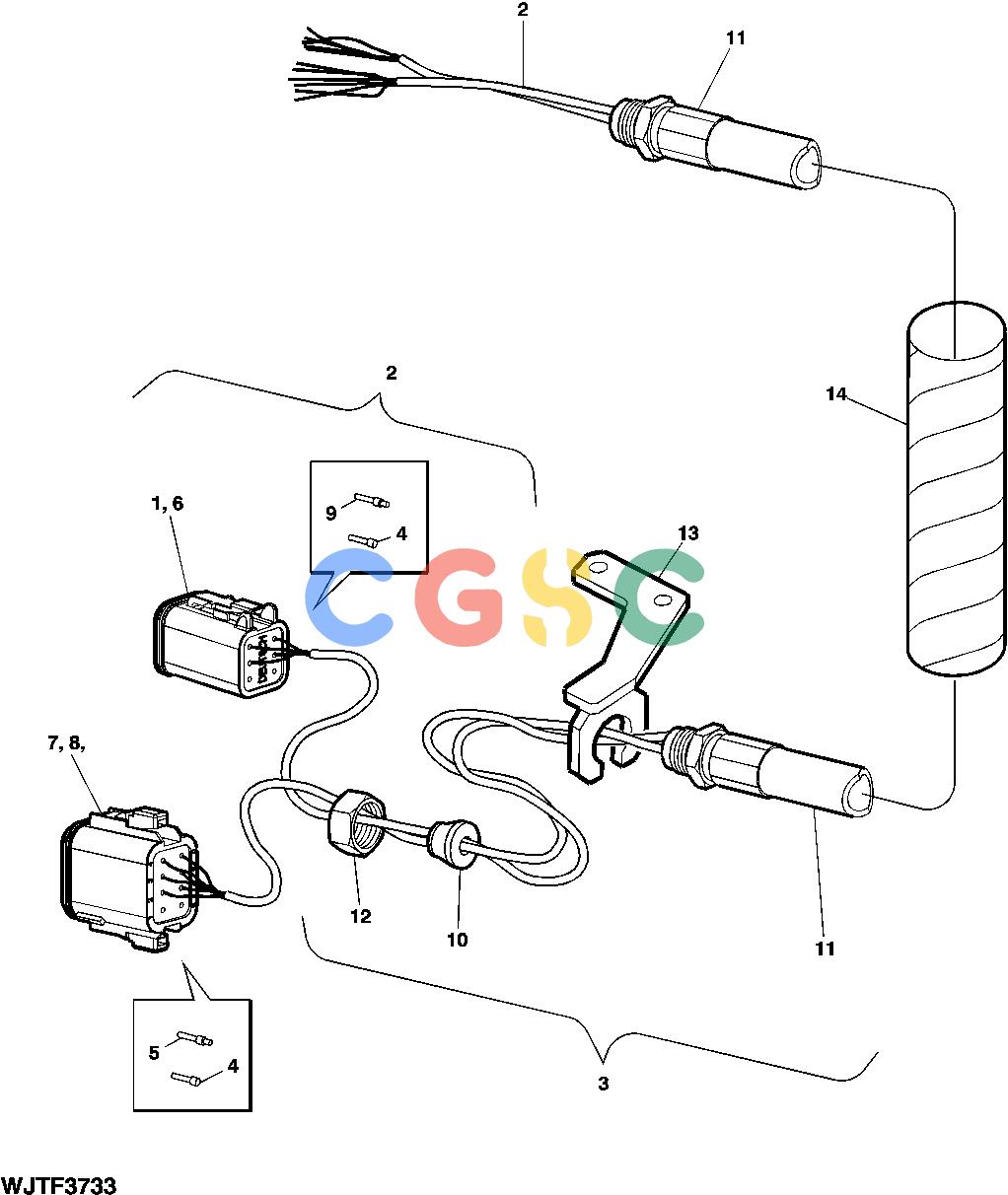 约翰迪尔零件查询HTH470HD - ATTACHMENTS WIRING HARNESS FOR TILT ELECTRICAL BOX BETWEEN HHM FROM SERIAL NO. XXX- [G17]EPC John Deere online