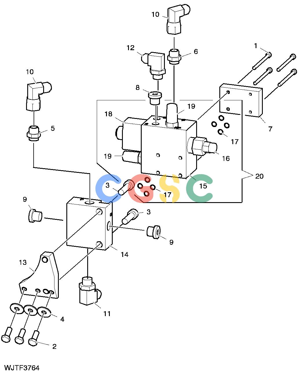 约翰迪尔零件查询HTH470HD - ATTACHMENTS VALVE STACK FOR MEASURING WHEEL, OPTION [G11]EPC John Deere online