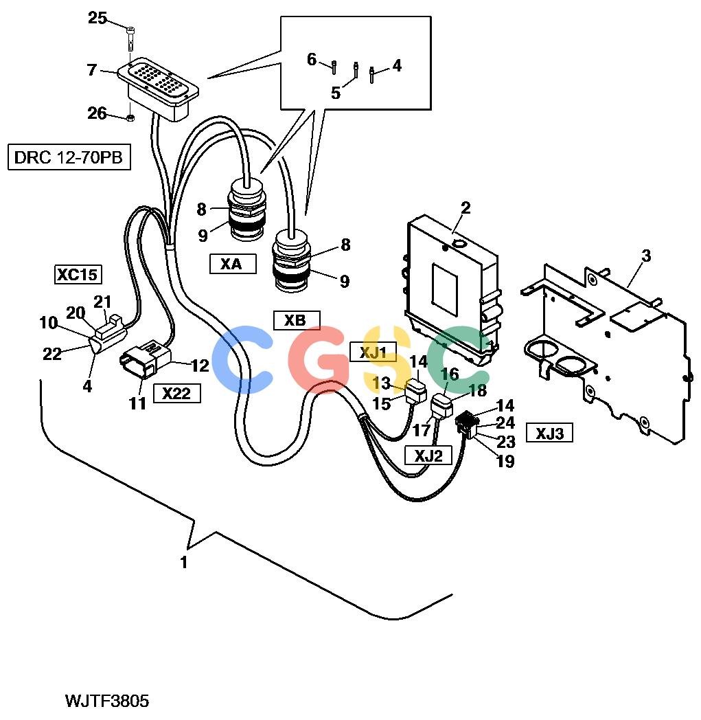 约翰迪尔零件查询HTH470HD - ATTACHMENTS ADAPTER HARNESS FOR HHC FROM SERIAL NUMBER EJ0758D001696 [J07]EPC John Deere online