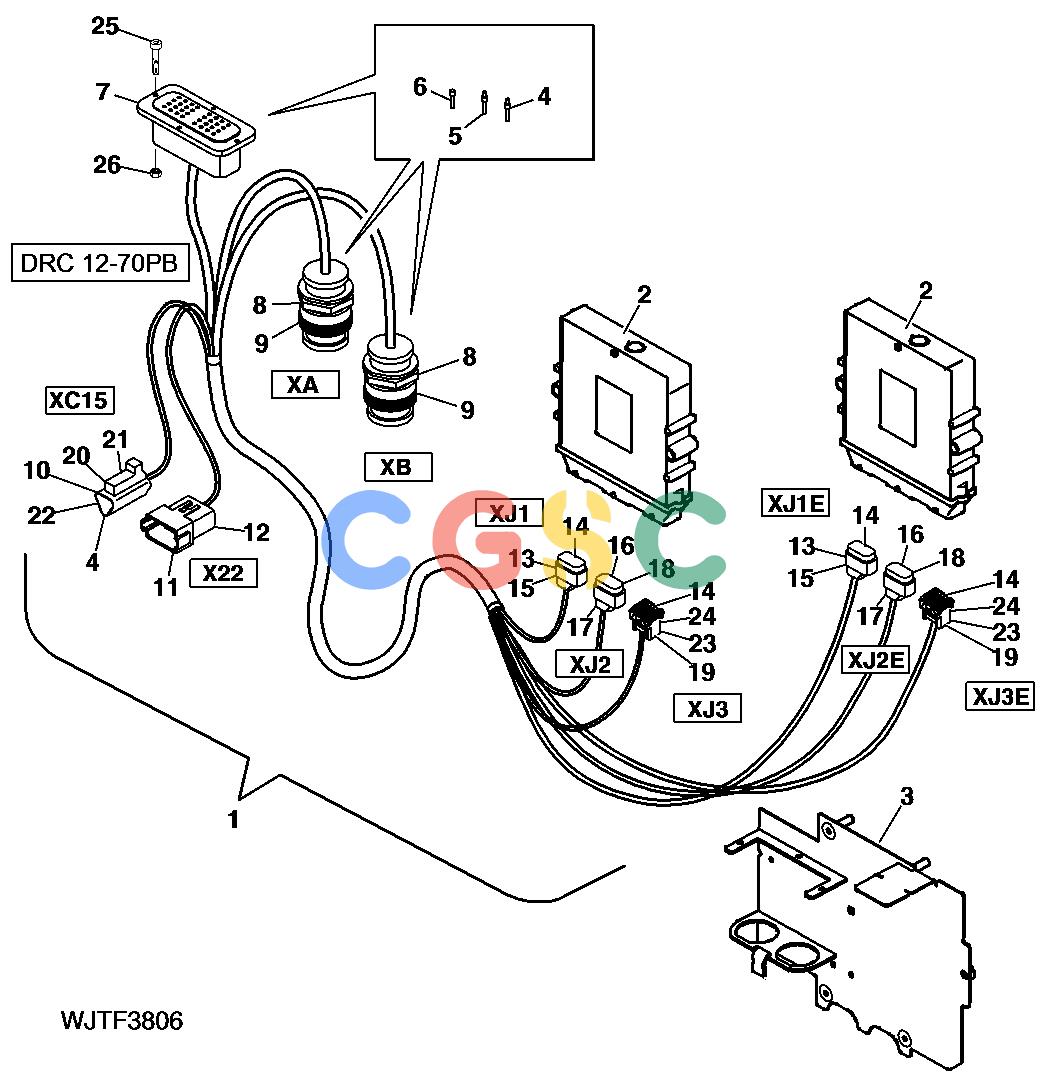 约翰迪尔零件查询HTH470HD - ATTACHMENTS ADAPTER HARNESS FOR EXTRA HHC FROM SERIAL NUMBER EJ0758D001696 [J09]EPC John Deere online