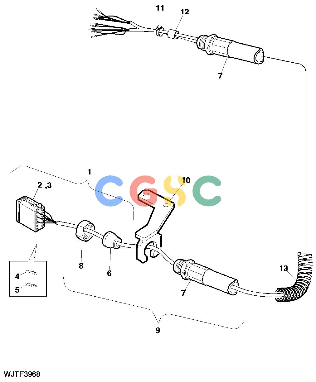 约翰迪尔零件查询HTH470HD - ATTACHMENTS WIRING HARNESS FOR TILT ELECTRICAL BOX BETWEEN HHC [G19]EPC John Deere online