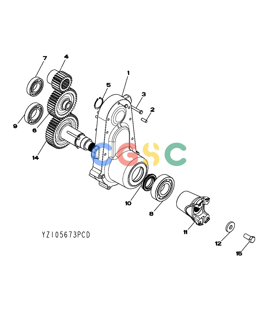 约翰迪尔零件查询1400 - AXLE YZ105673 Power Take Off Drive with WinchEPC John Deere online