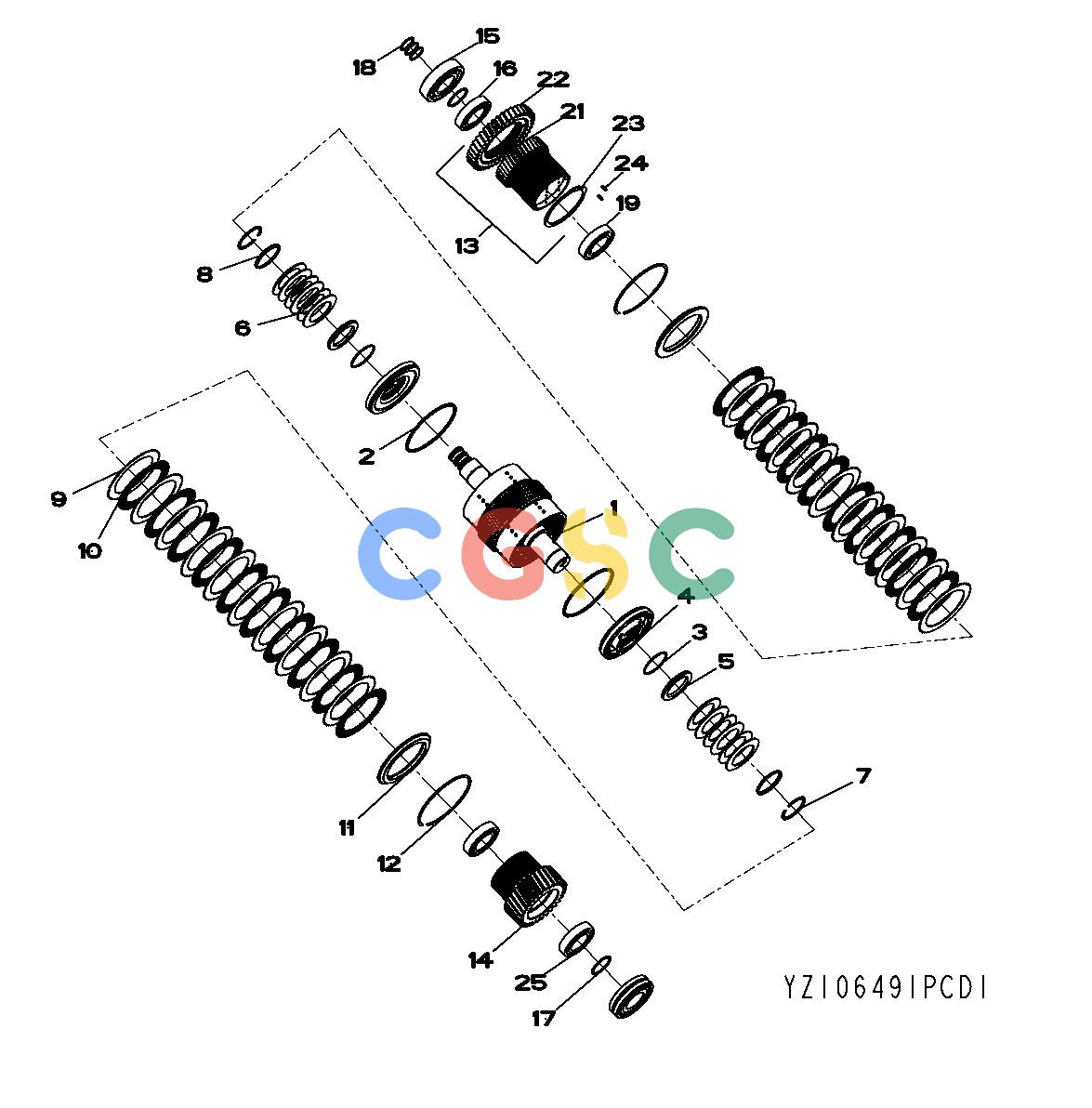 约翰迪尔零件查询1400 - AXLE YZ106488 YZ106491 Fourth Stage Clutch AssemblyEPC John Deere online