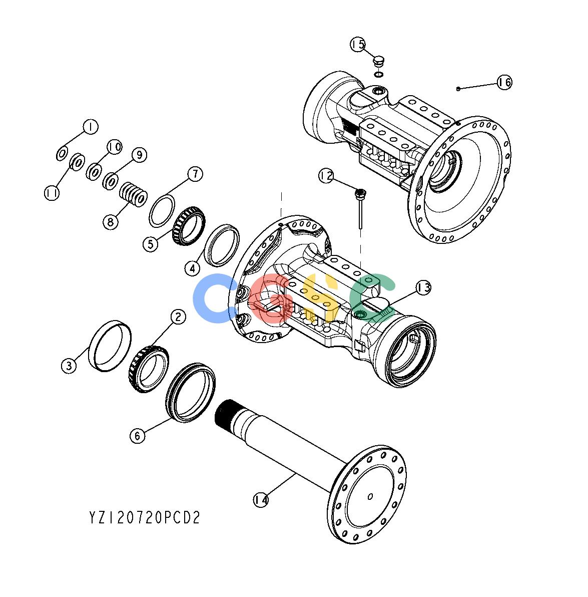 约翰迪尔零件查询RE160302 - AXLE YZ120720 Axle Housing and ShaftEPC John Deere online