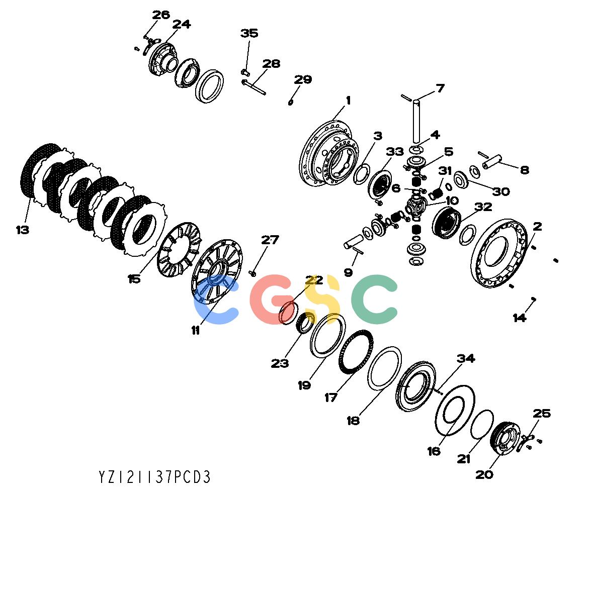 约翰迪尔零件查询1400 - AXLE YZ121137 Differential LockEPC John Deere online