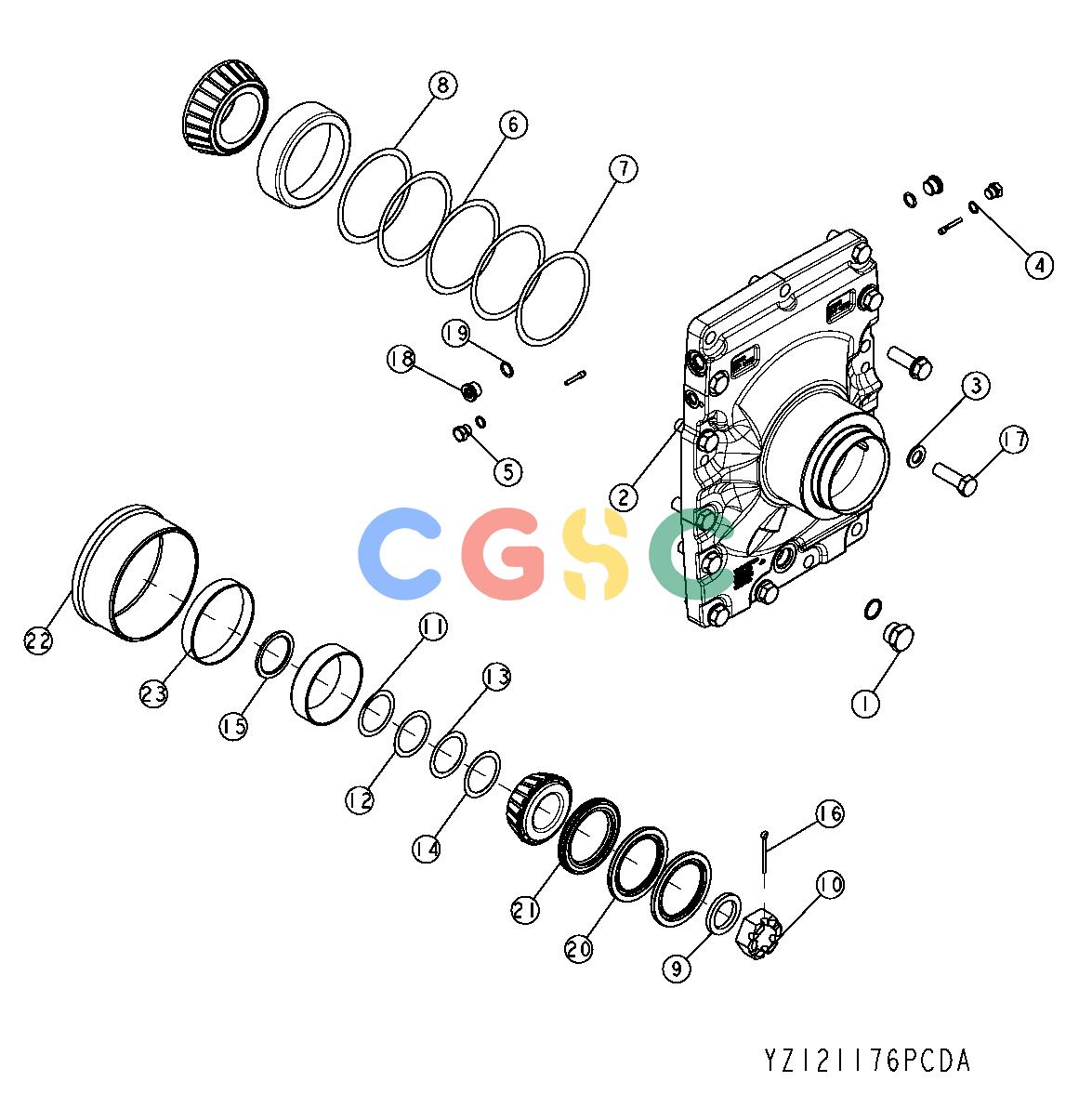约翰迪尔零件查询1400 - AXLE STANDARD INPUT HOUSING, NON-OSCILLATING (YZ121176) OPTION CODE B1 - ORDER CODE 1521 [A17]EPC John Deere online