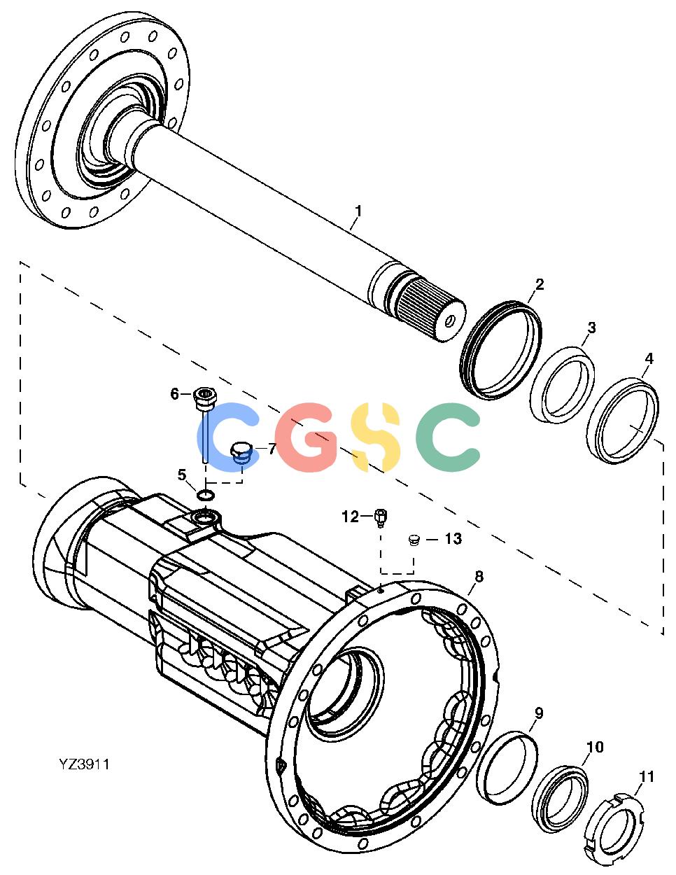 约翰迪尔零件查询RE160299 - AXLE RE156263 Axle Housing and Shaft, RearEPC John Deere online