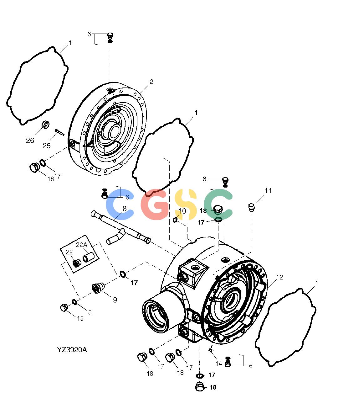 约翰迪尔零件查询RE160299 - AXLE FRONT STANDARD DIFFERENTIAL CASE (RE68133)EPC John Deere online