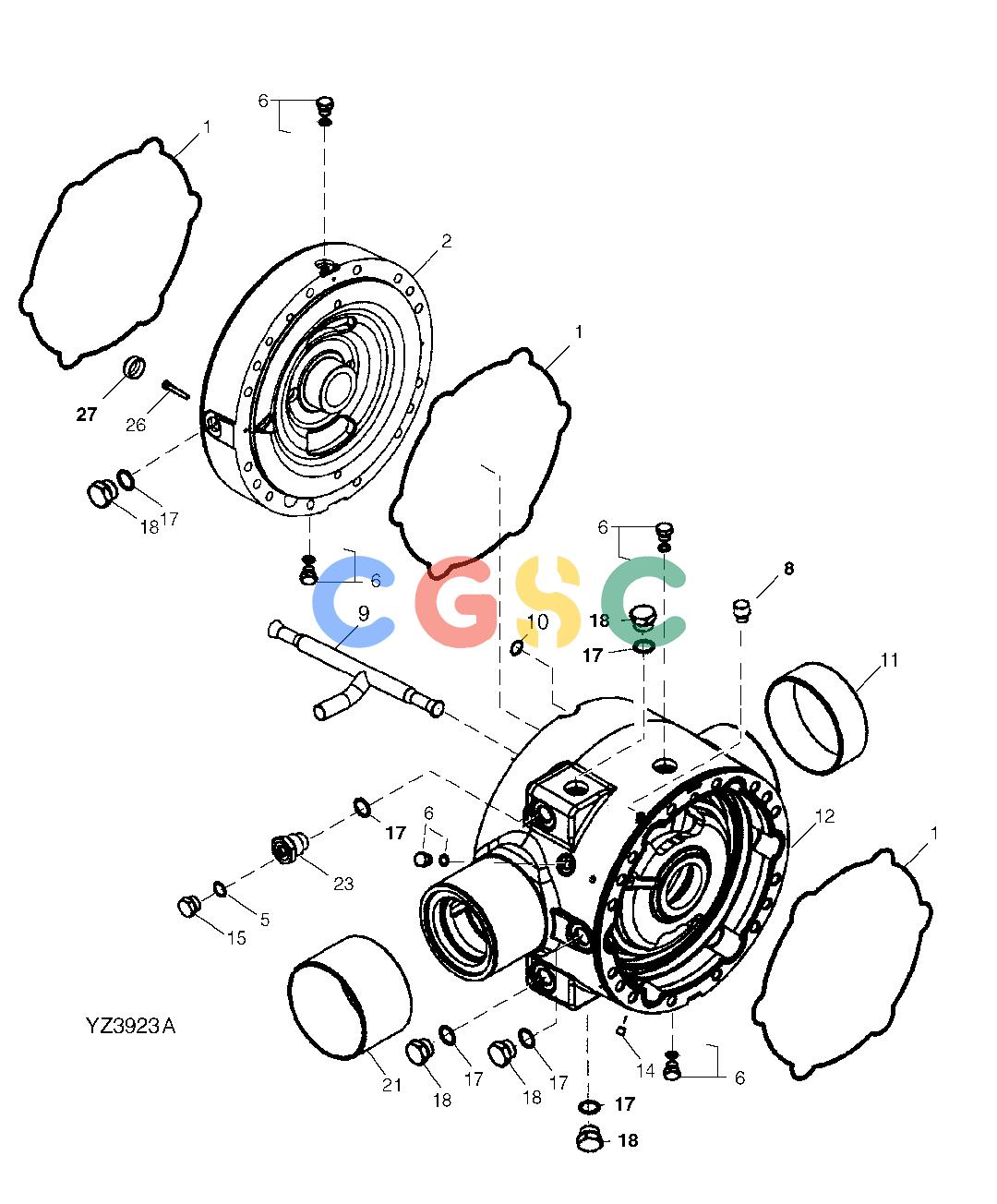 约翰迪尔零件查询RE160299 - AXLE RE68086 Rear Standard Differential Case, OscEPC John Deere online