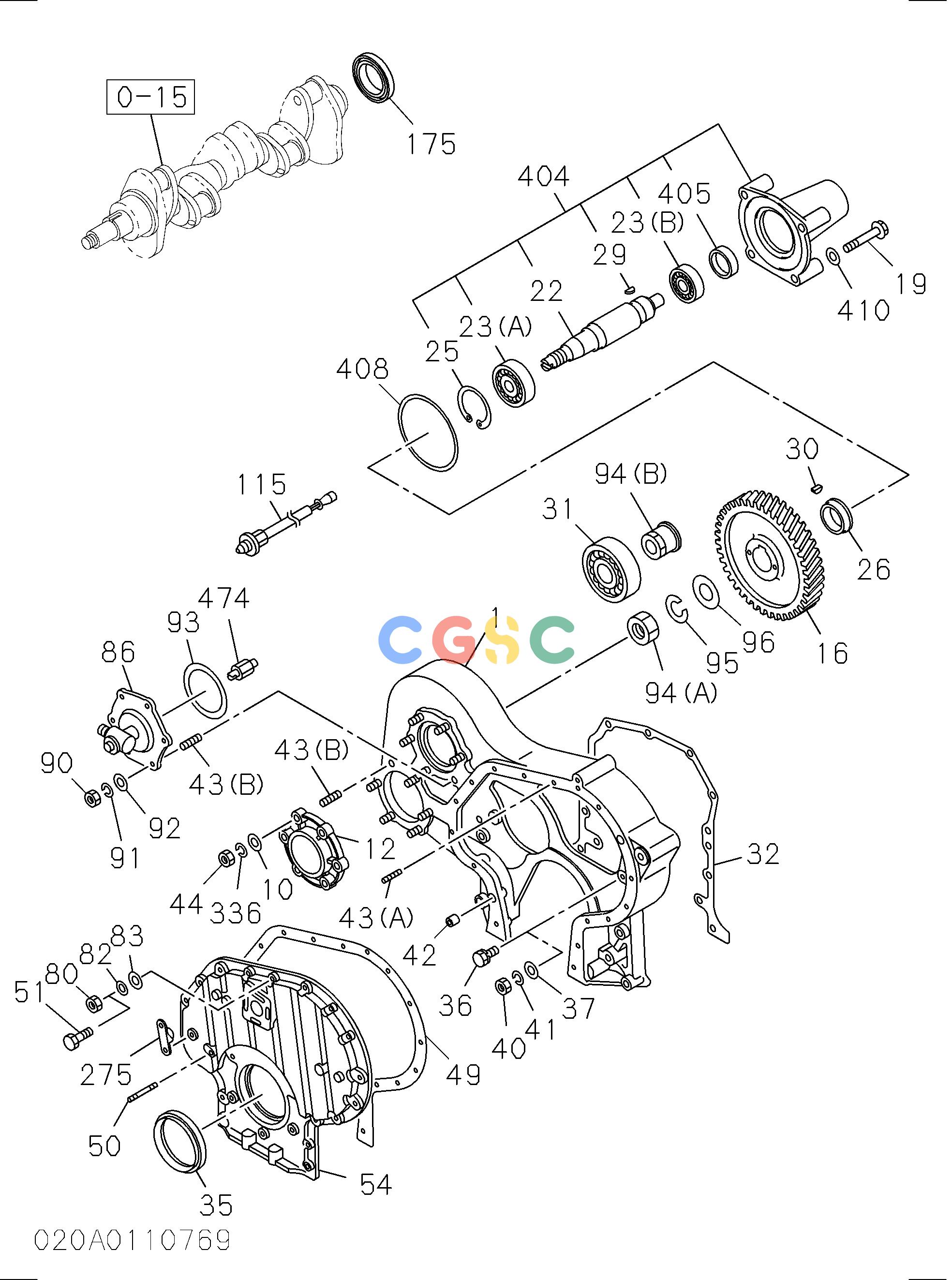 日立零件查询（CX1000-C）TIMING GEAR CASE AND FLYWHEEL HOUSING Hitachi HOP online