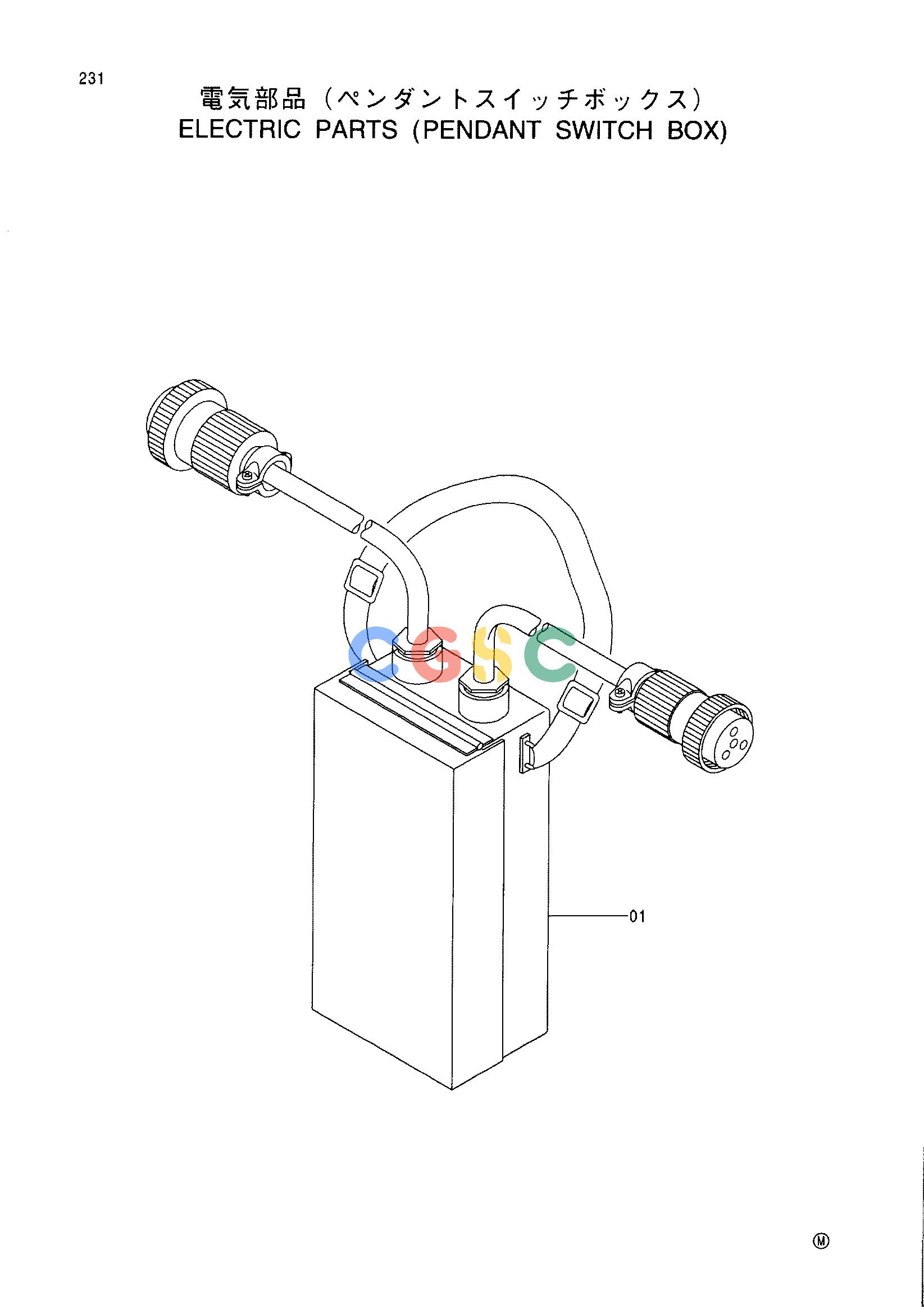日立零件查询（CX1000）ELECTRIC PARTS (PENDANT SWITCH BOX) Hitachi HOP online