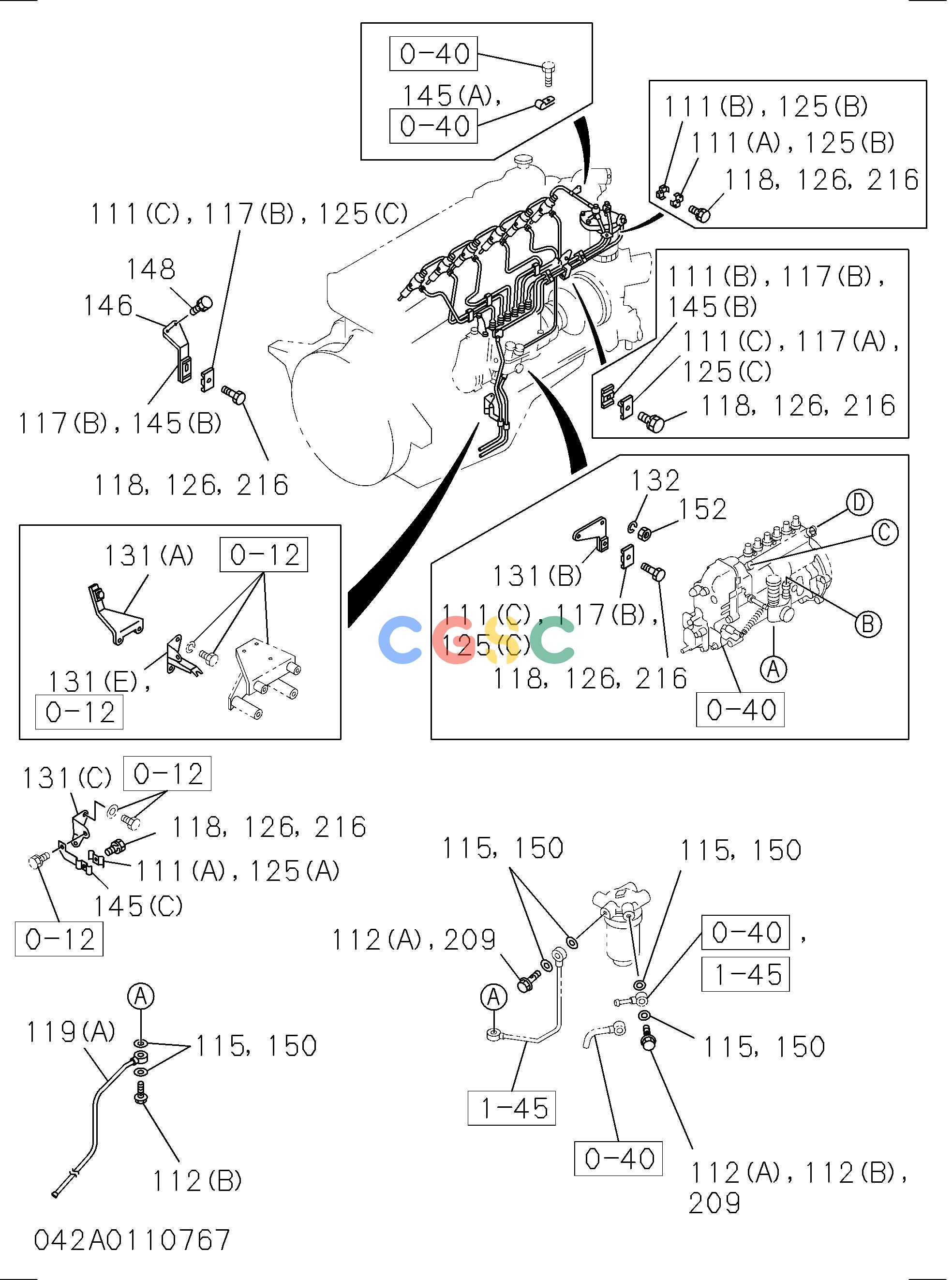 日立零件查询（CG45）FUEL PUMP AND PIPE Hitachi HOP online