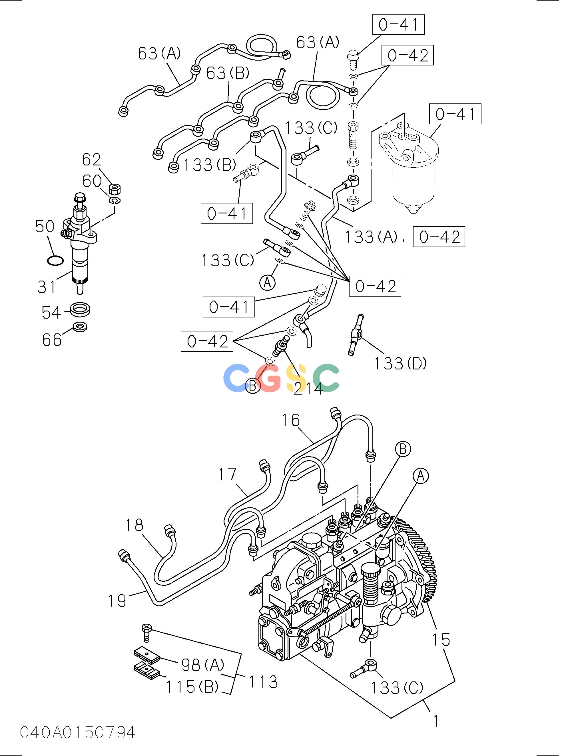 日立零件查询（BX70D）FUEL INJECTION SYSTEM Hitachi HOP online