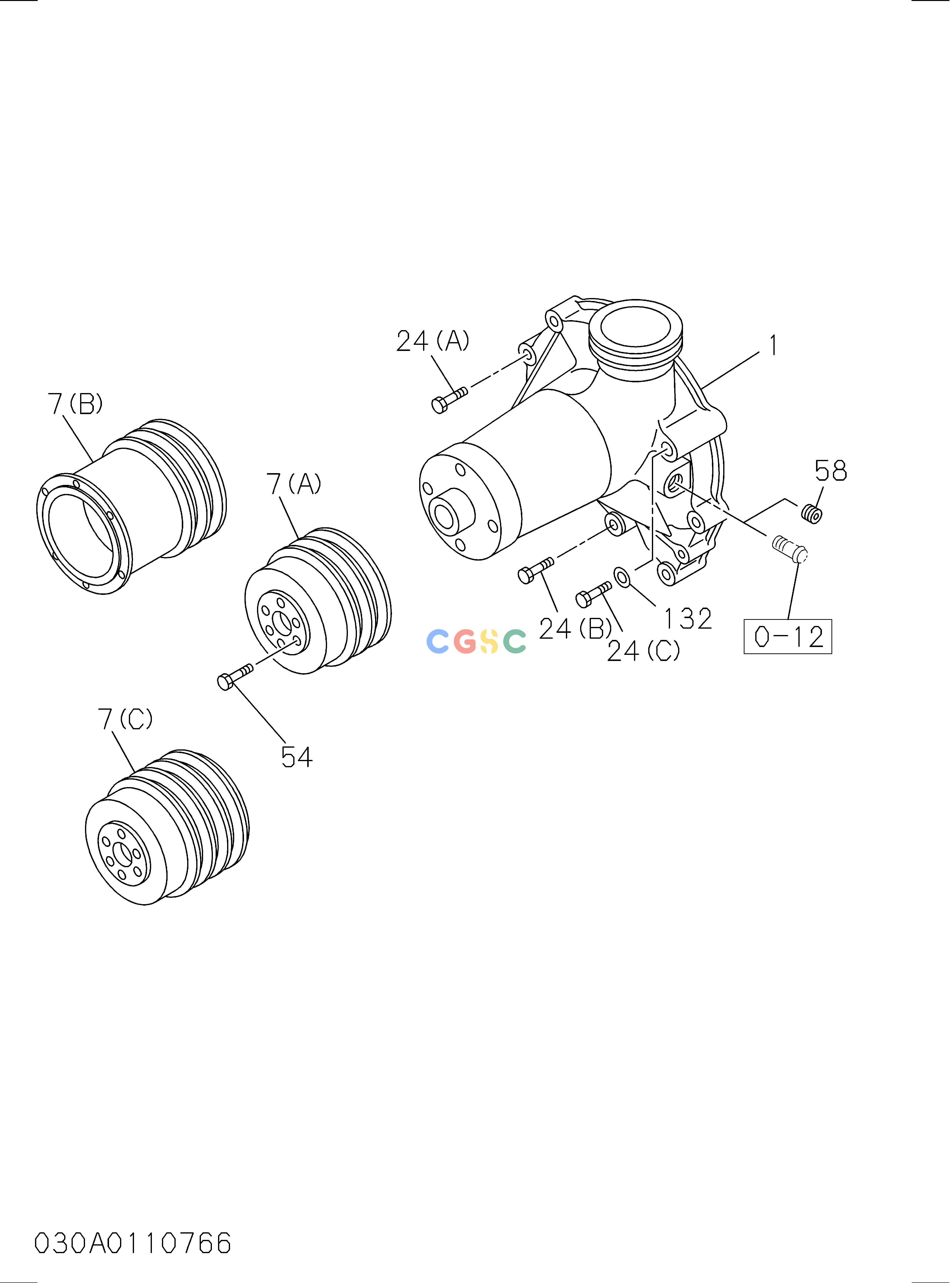 日立零件查询（CD2000）030: WATER PUMP AND CORROSION RESISTOR Hitachi HOP online