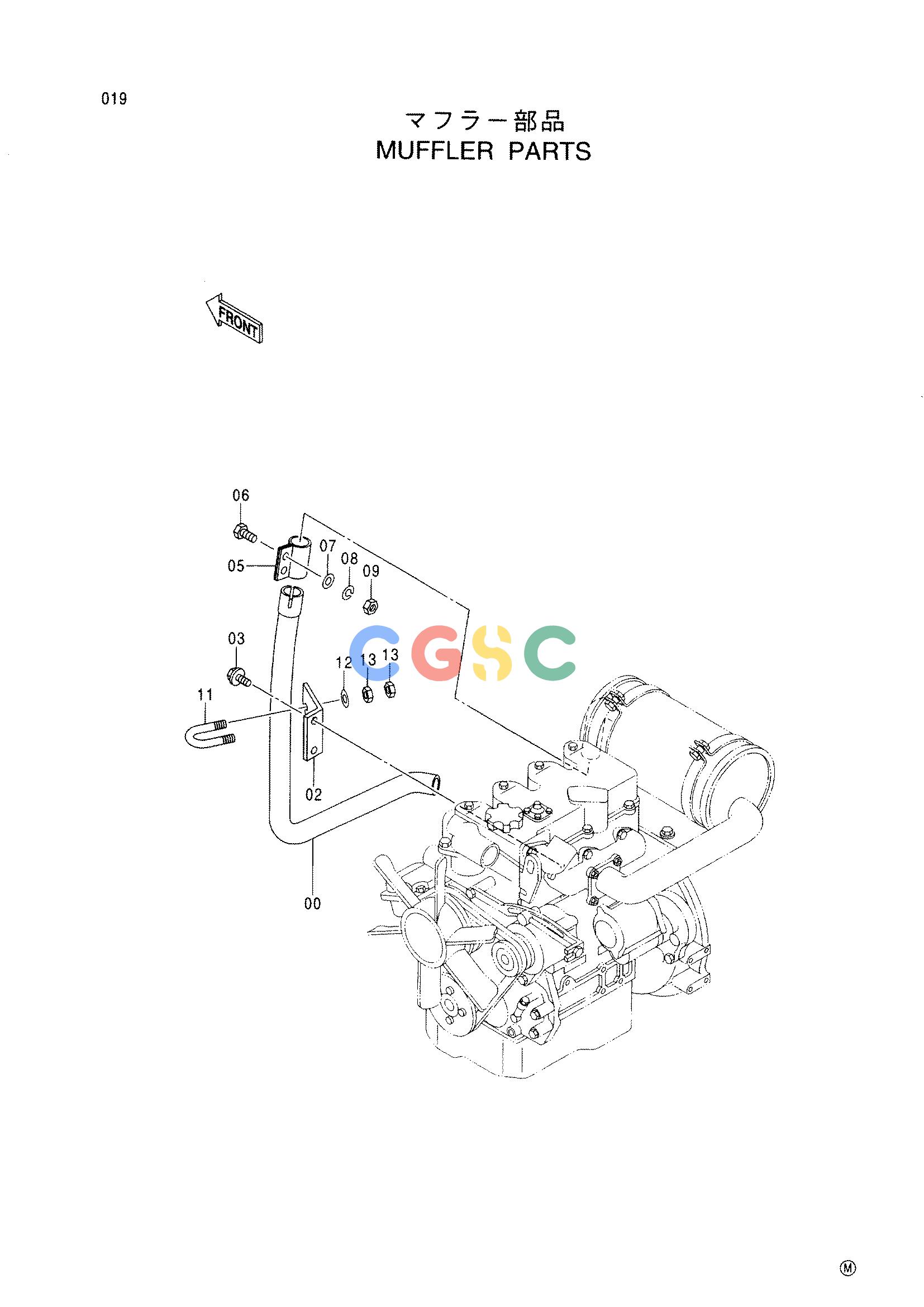 日立零件查询（CC150CW）MUFFLER PARTS Hitachi HOP online