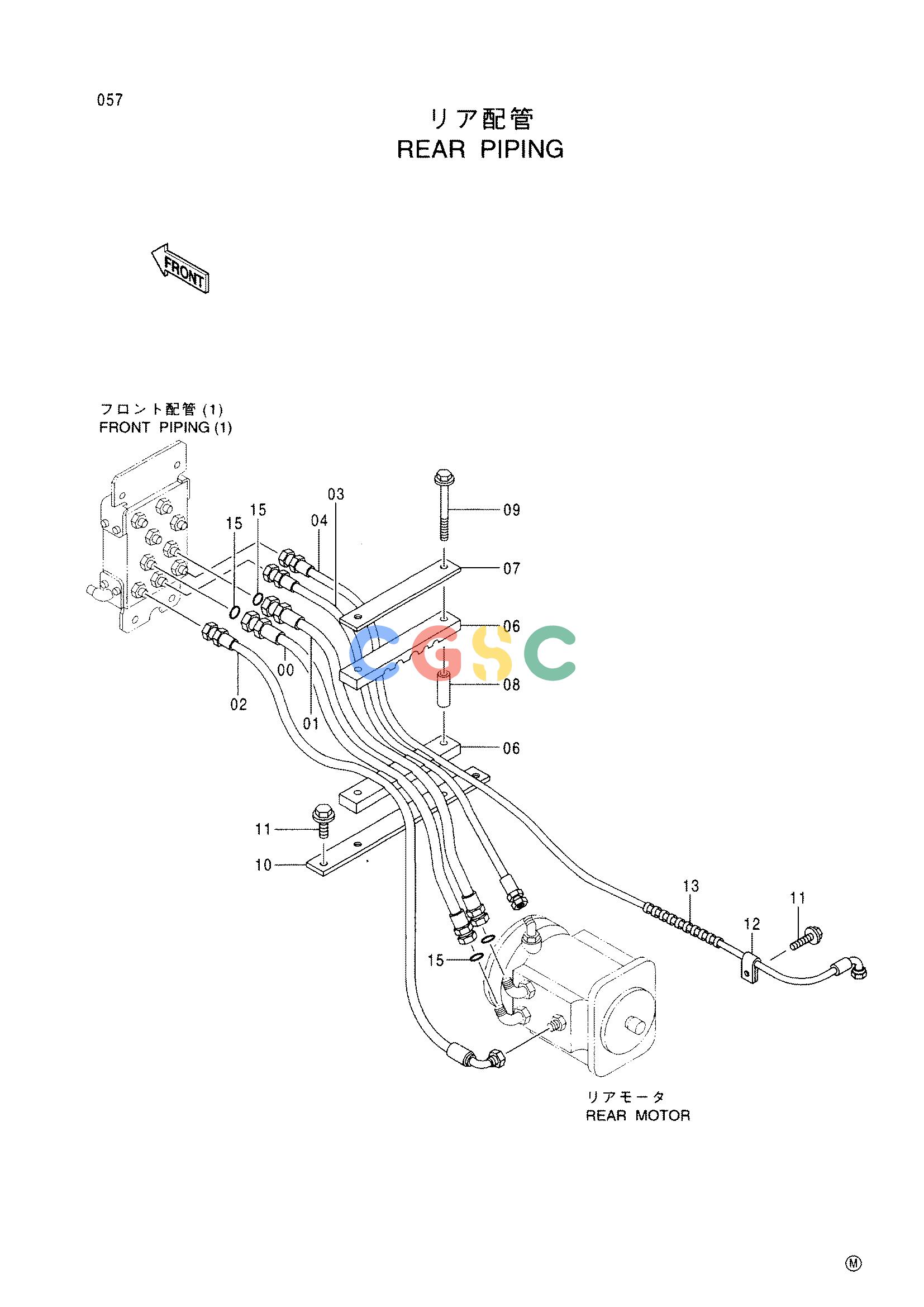 日立零件查询（CC150CW）REAR PIPING Hitachi HOP online