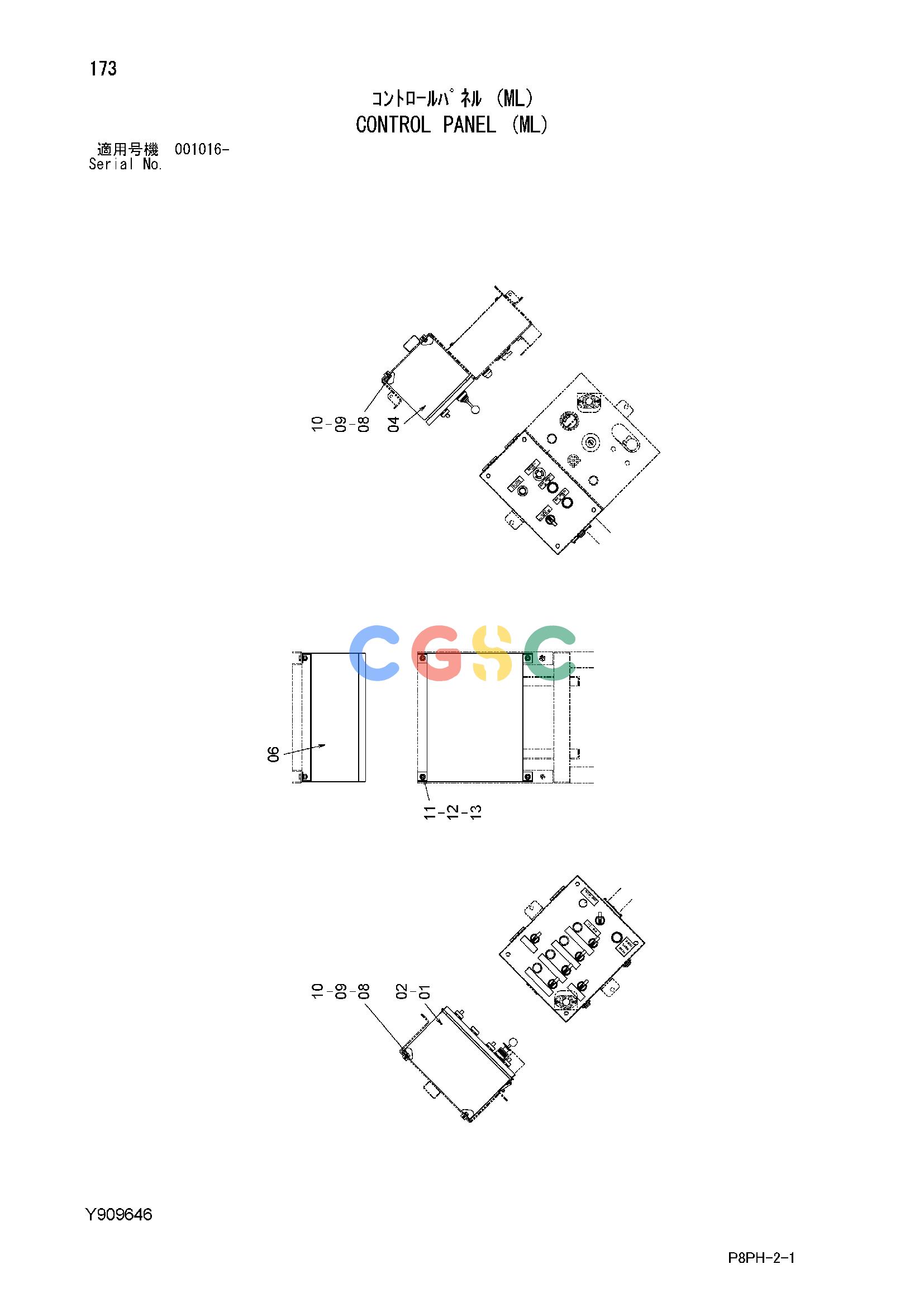 日立零件查询（AR2000）CONTROL PANEL (ML) Hitachi HOP online