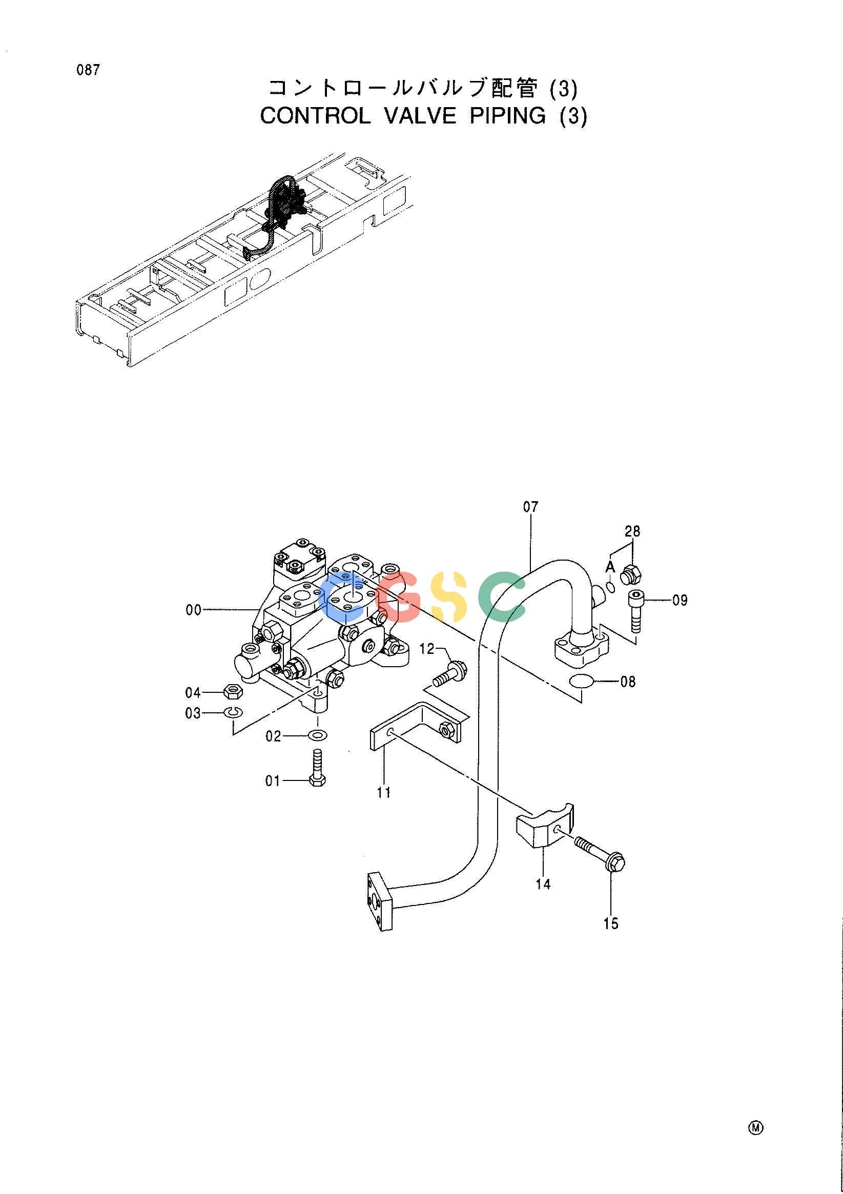 日立零件查询（CX1100）CONTROL VALVE PIPING (3) Hitachi HOP online