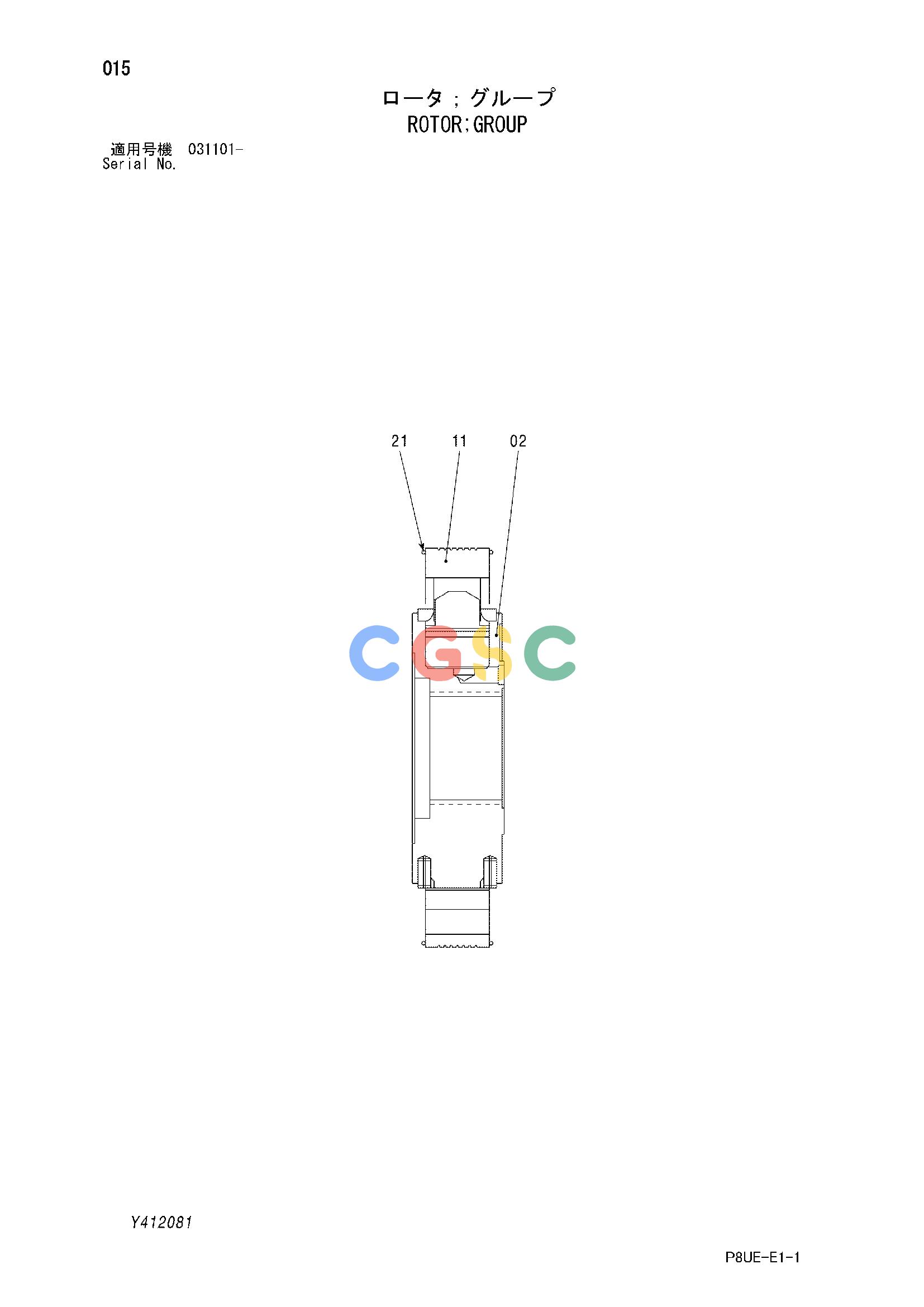 日立零件查询（CC150C-3A）ROTOR;GROUP Hitachi HOP online
