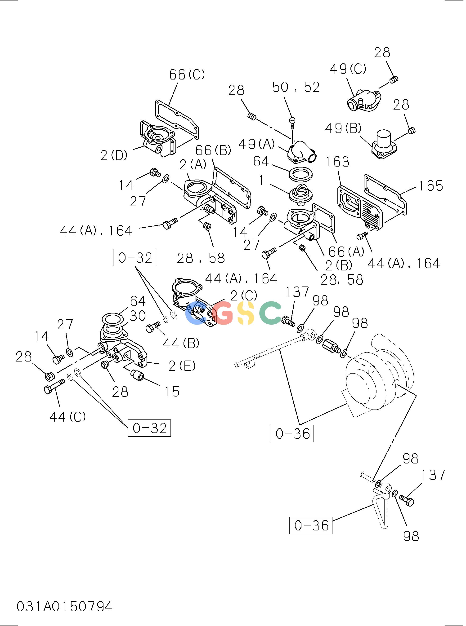 日立零件查询（BX70D）THERMOSTAT AND HOUSING Hitachi HOP online