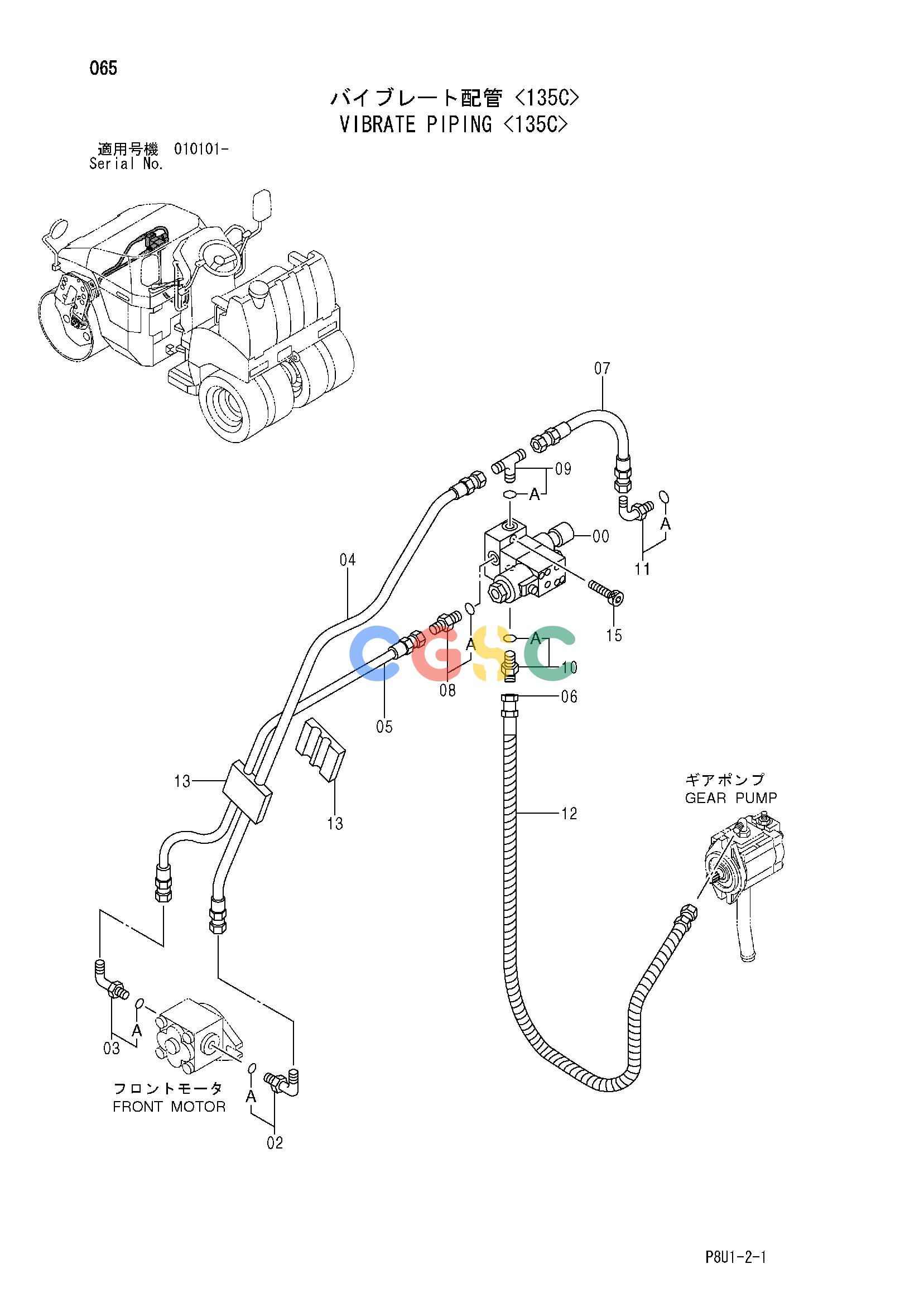 日立零件查询（CC135C）VIBRATE PIPING <135C> Hitachi HOP online