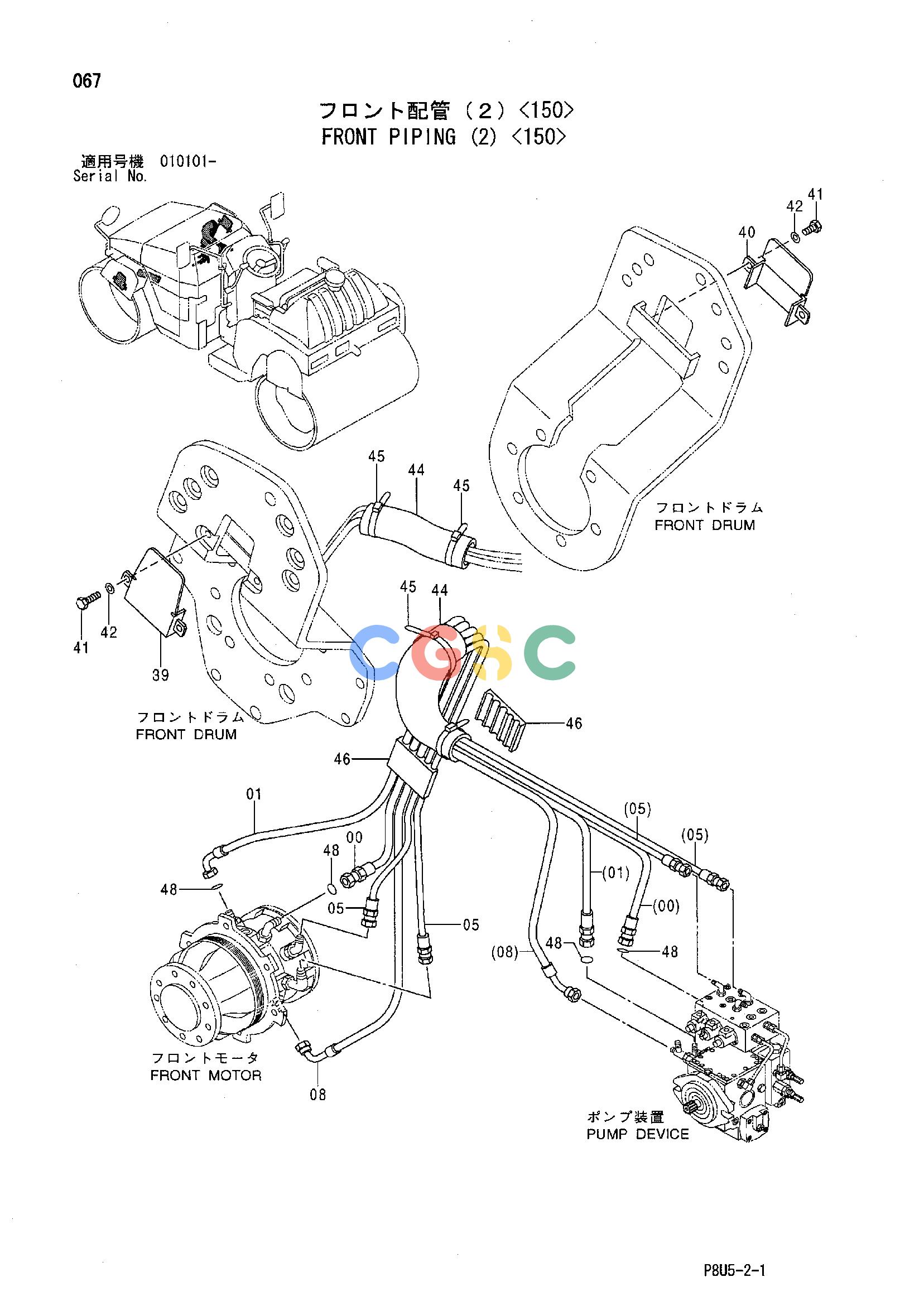 日立零件查询（CC150C-2）FRONT PIPING (2) <150> Hitachi HOP online