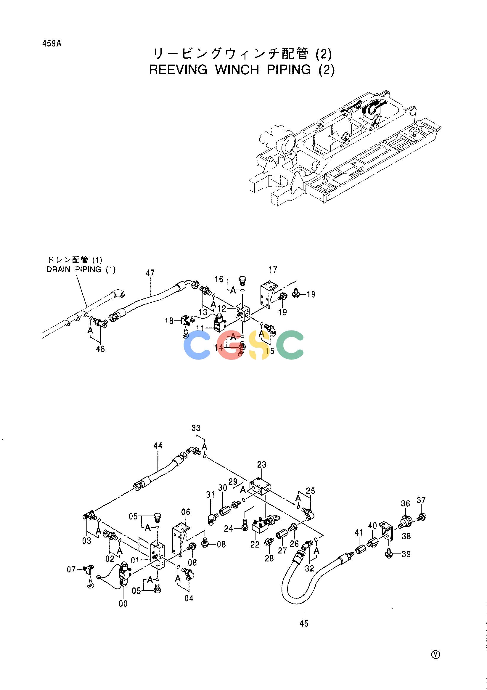 日立零件查询（CX1100）REEVING WINCH PIPING (2) Hitachi HOP online