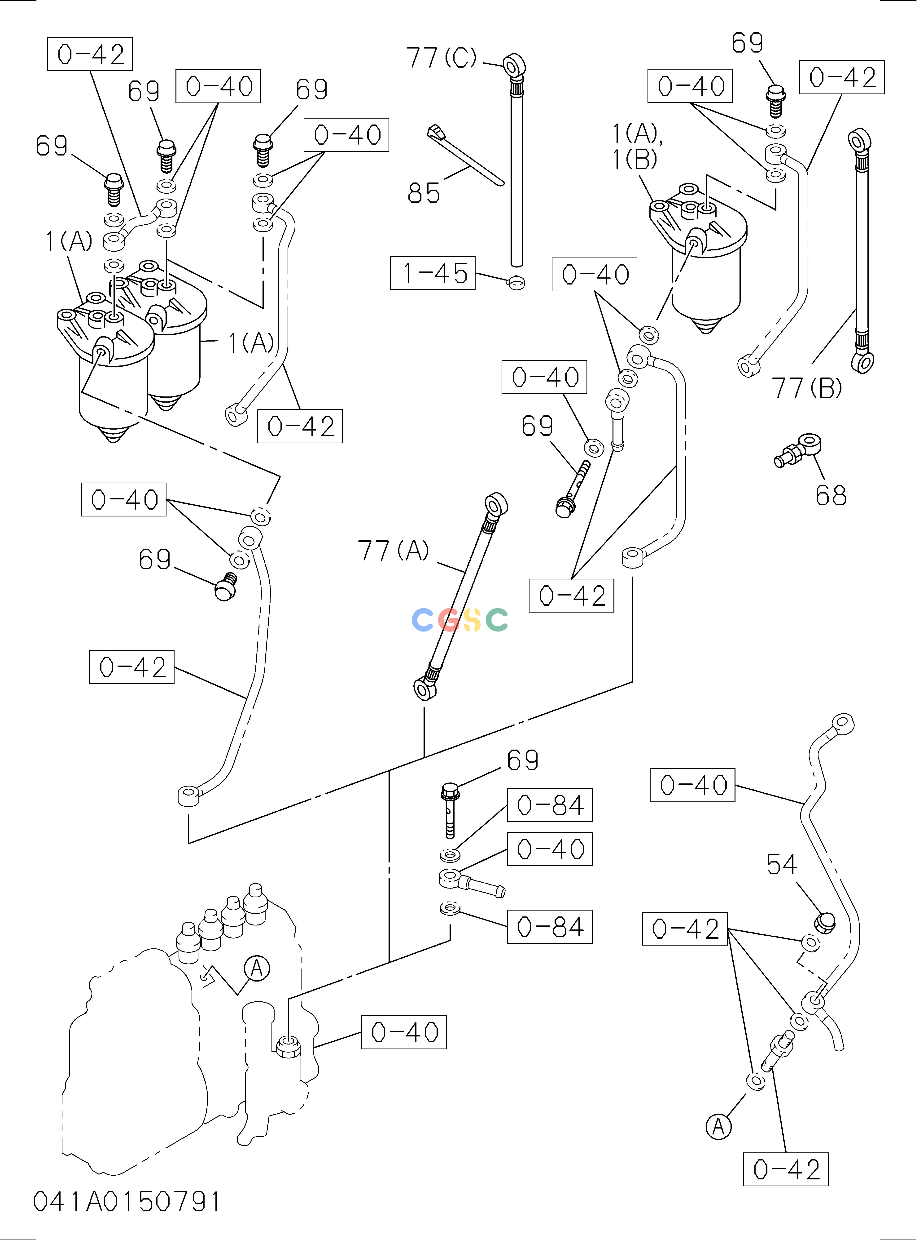 日立零件查询（EX135USR）041: FUEL FILTER AND BRACKET Hitachi HOP online