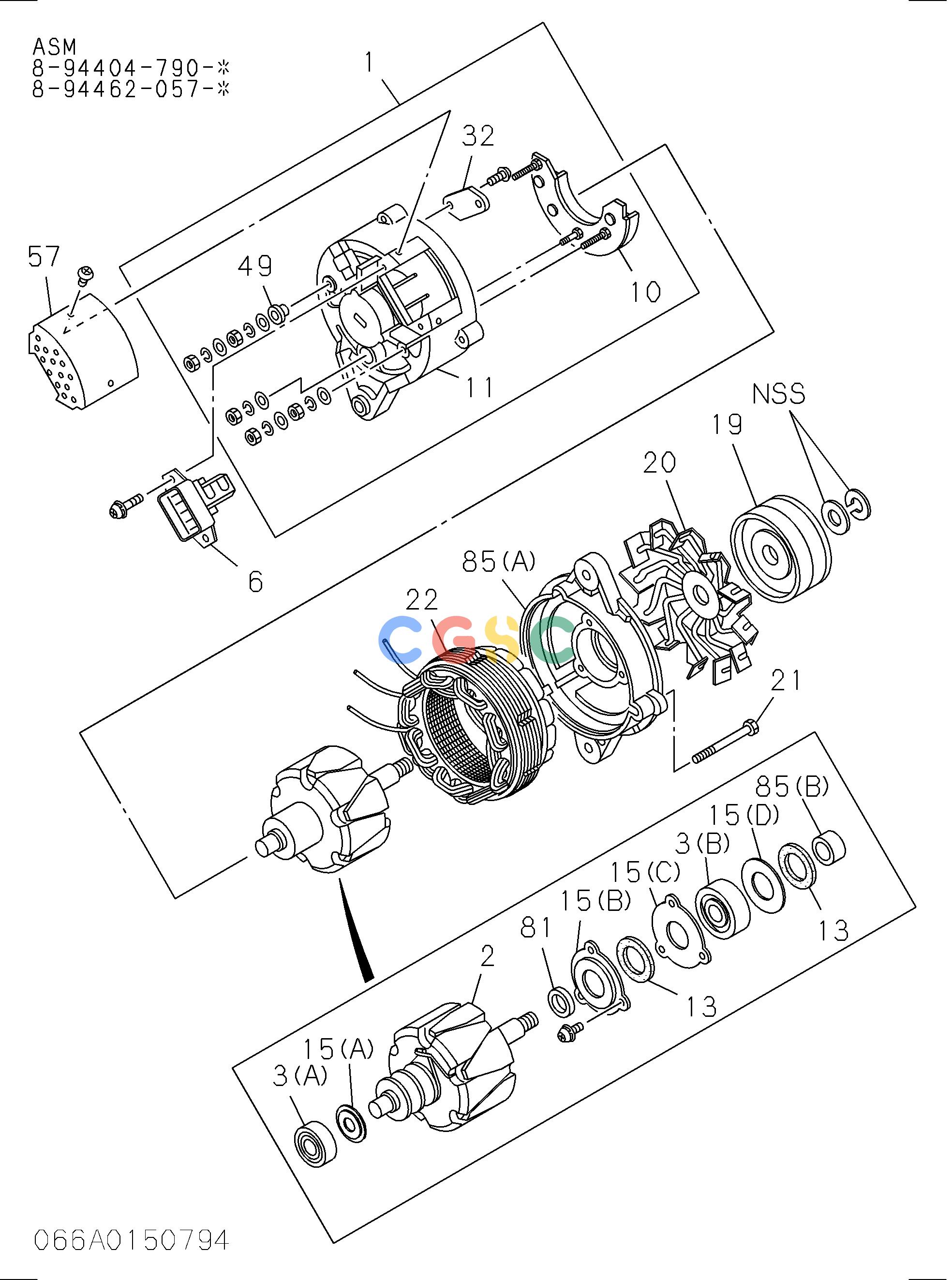 日立零件查询（BX70D）GENERATOR Hitachi HOP online
