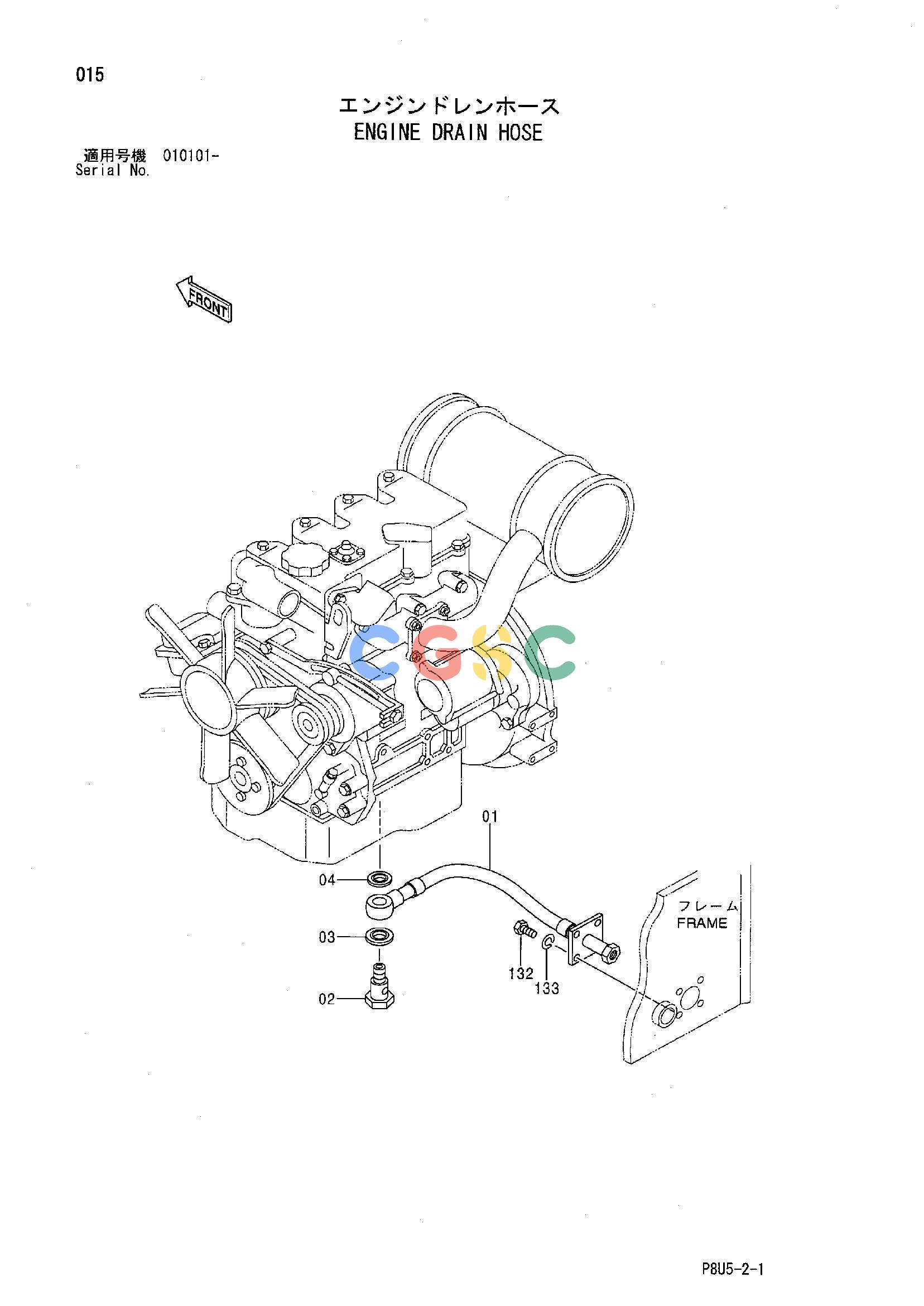 日立零件查询（CC150C-2）ENGINE DRAIN HOSE Hitachi HOP online