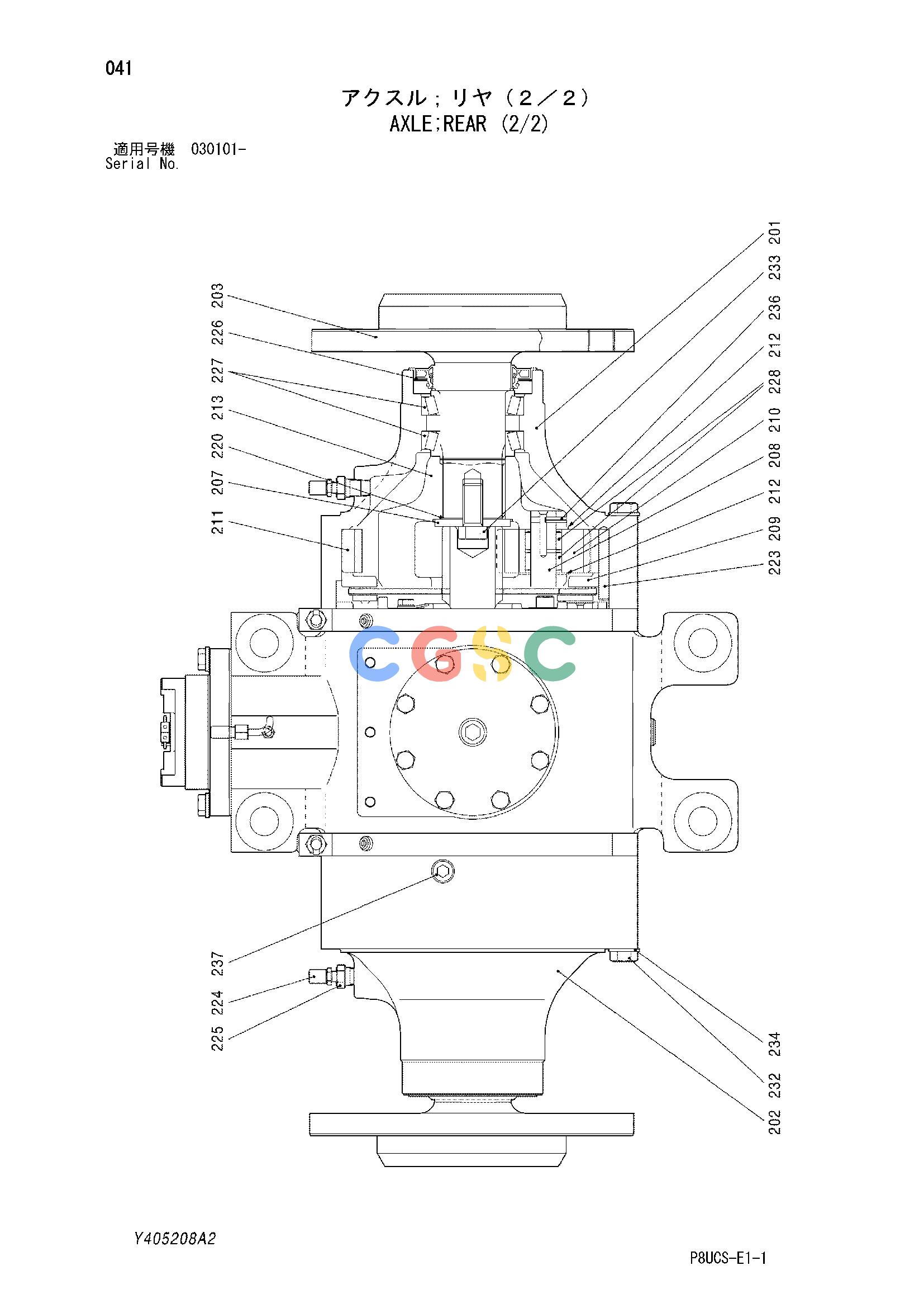 日立零件查询（CP220-3）AXLE;REAR (2/2) Hitachi HOP online
