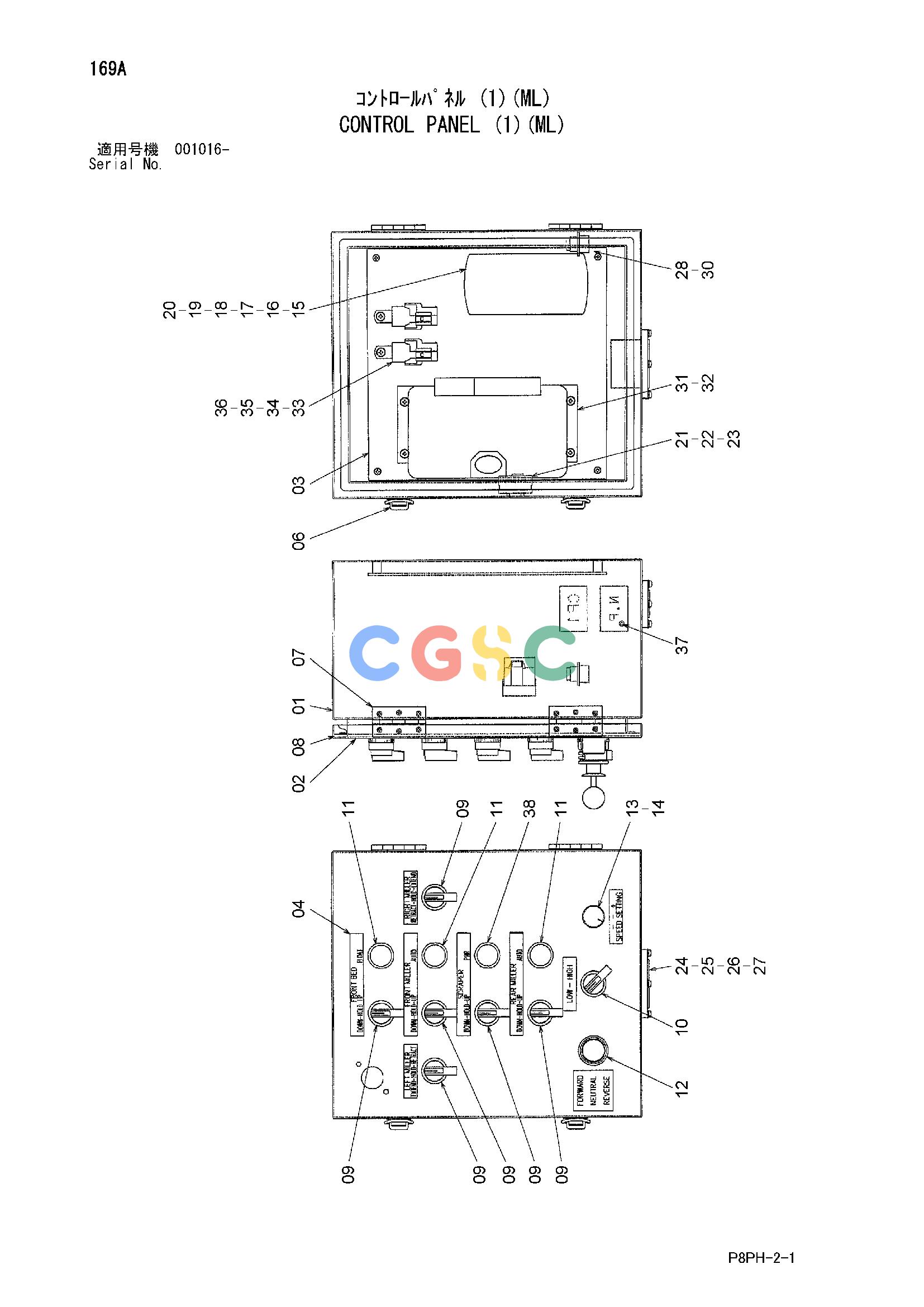 日立零件查询（AR2000）CONTROL PANEL (1)(ML) Hitachi HOP online