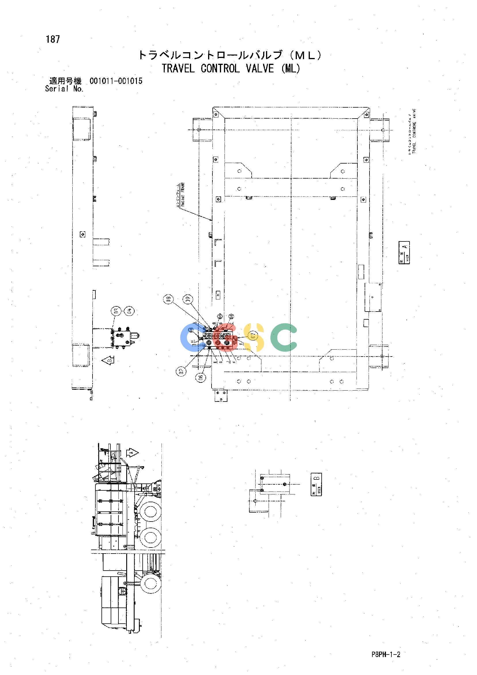 日立零件查询（AR2000）TRAVEL CONTROL VALVE (ML) Hitachi HOP online