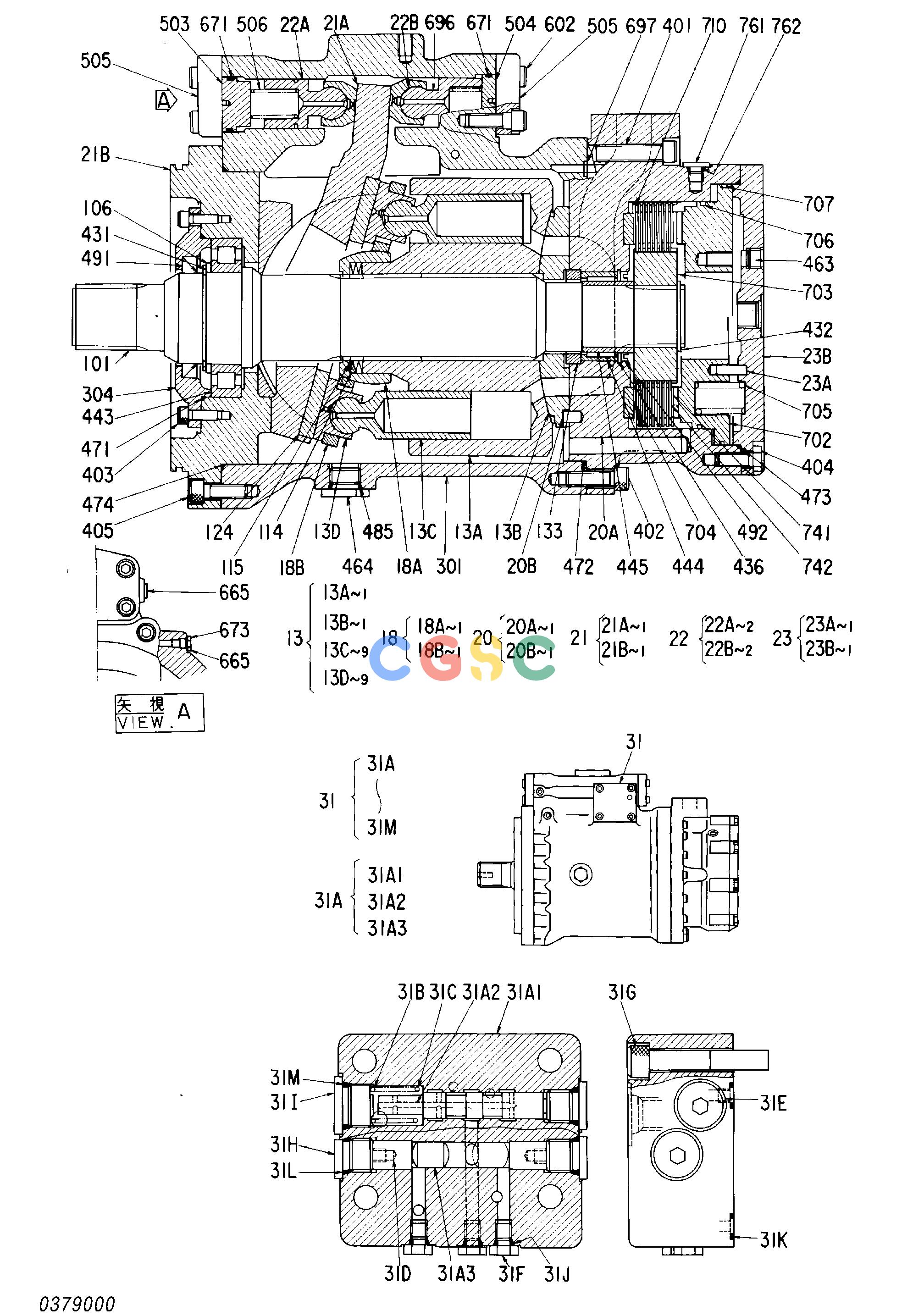 日立零件查询（MA200-G）MOTOR;OIL (TRAVEL) Hitachi HOP online
