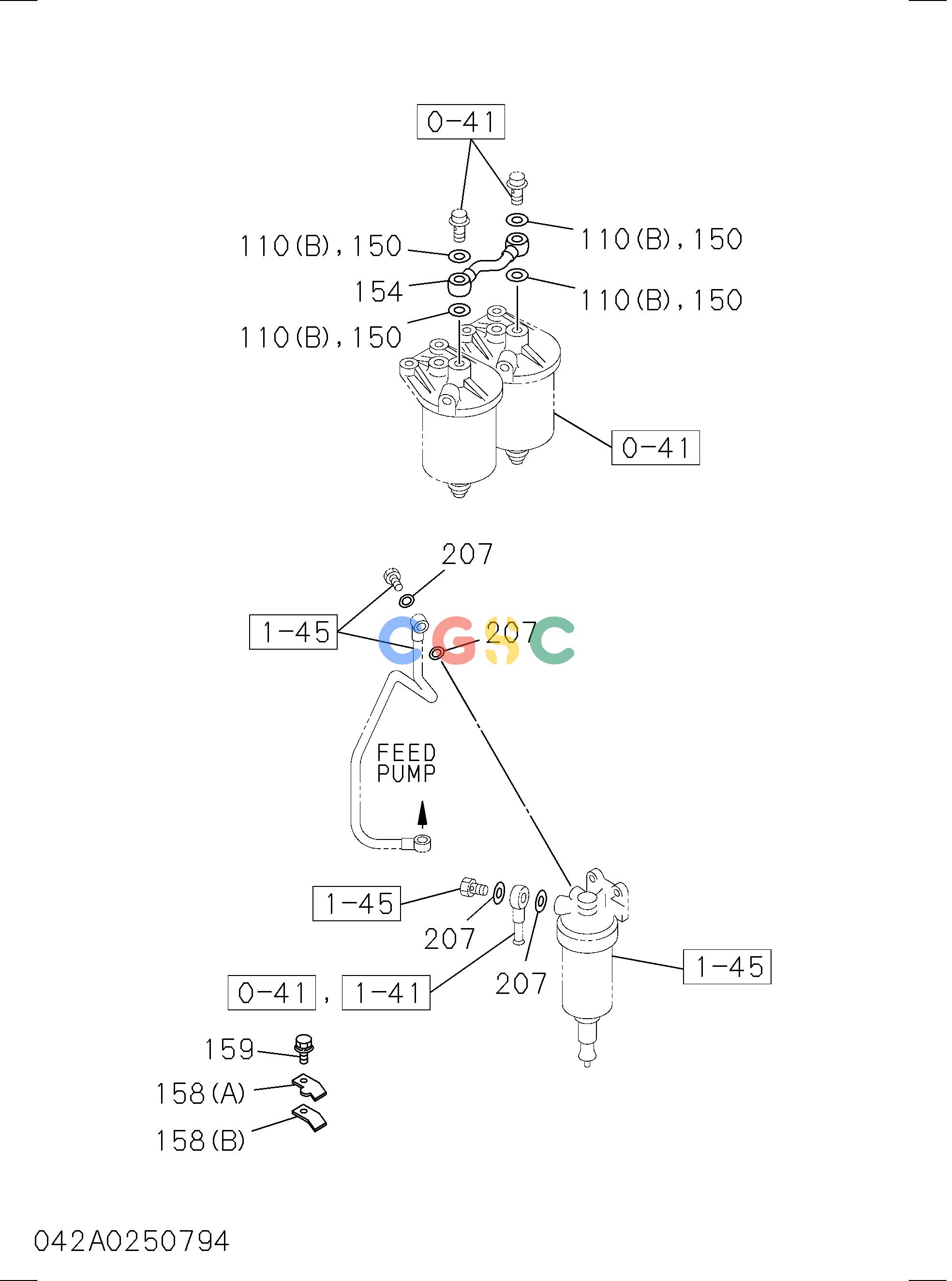 日立零件查询（BX70D）FUEL PUMP AND PIPE Hitachi HOP online