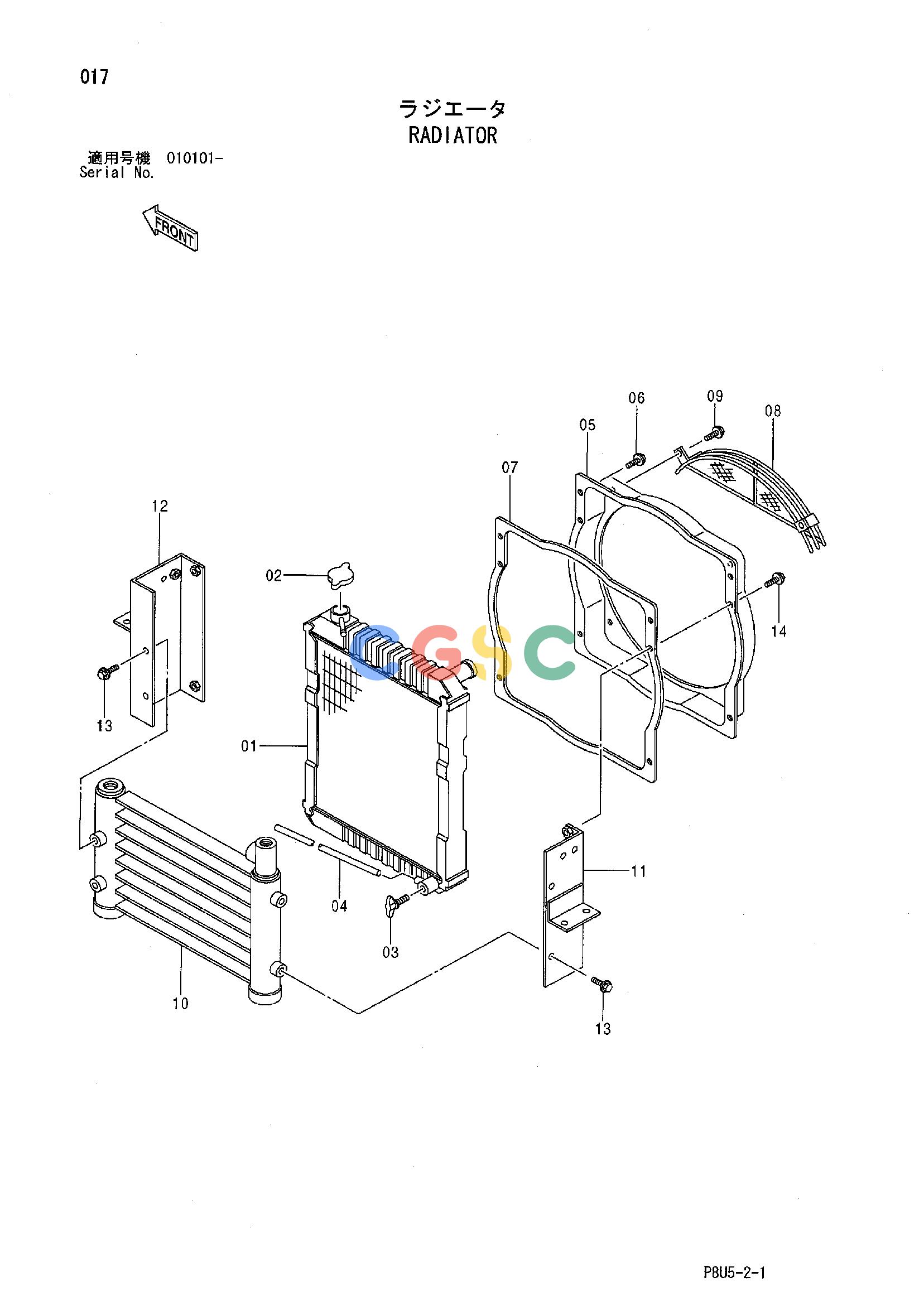 日立零件查询（CC150C-2）RADIATOR Hitachi HOP online