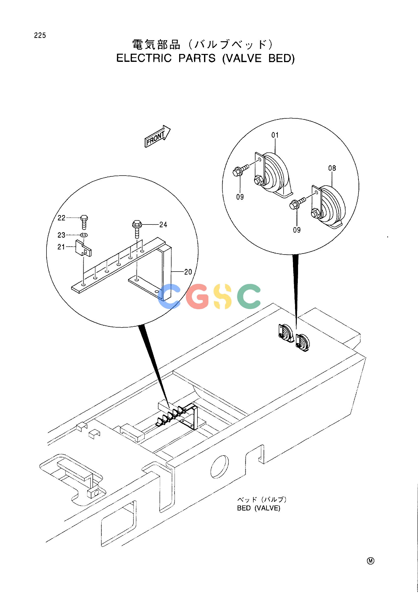 日立零件查询（CX1100）ELECTRIC PARTS (VALVE BED) Hitachi HOP online