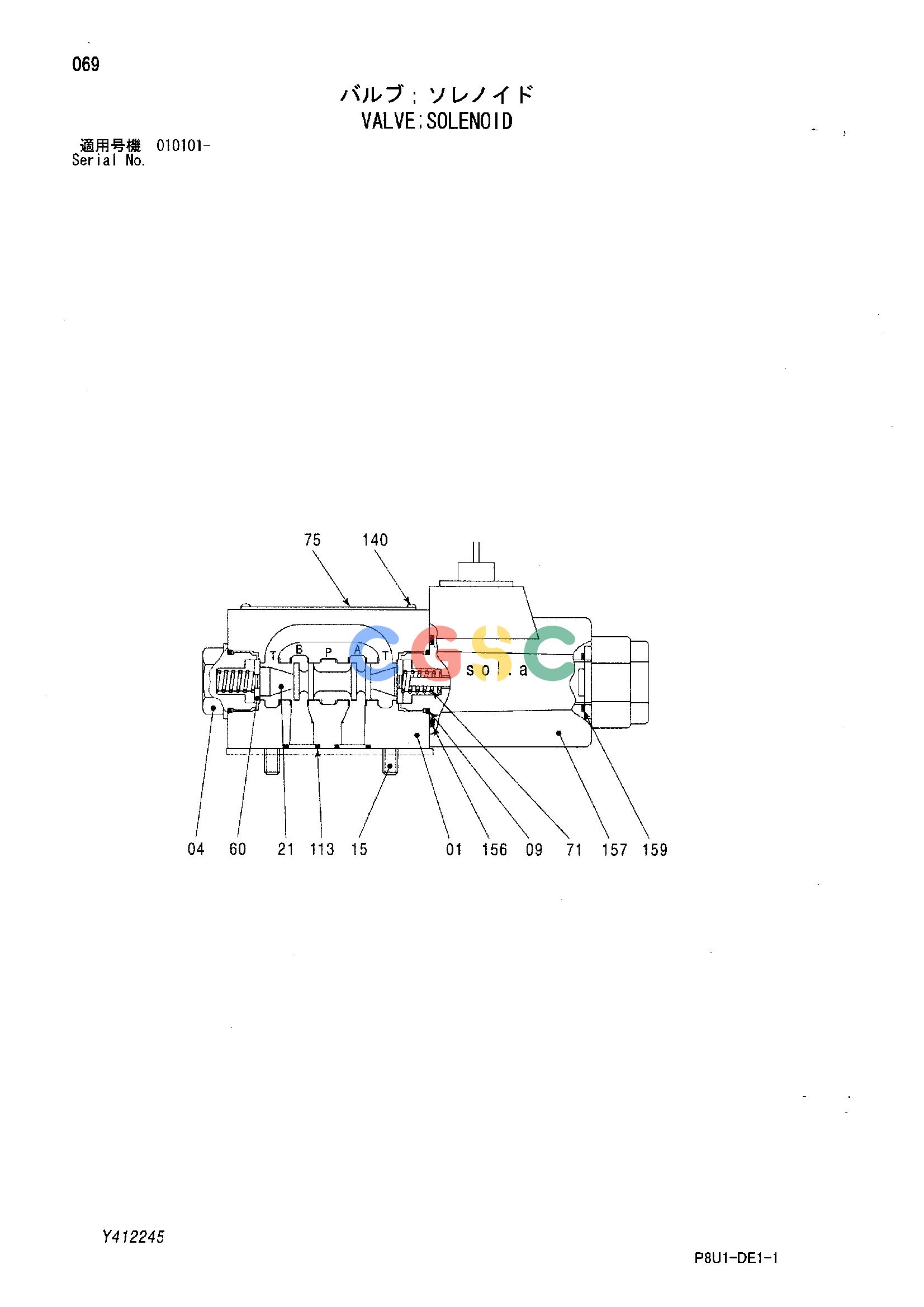 日立零件查询（CC150CW）VALVE;SOLENOID Hitachi HOP online