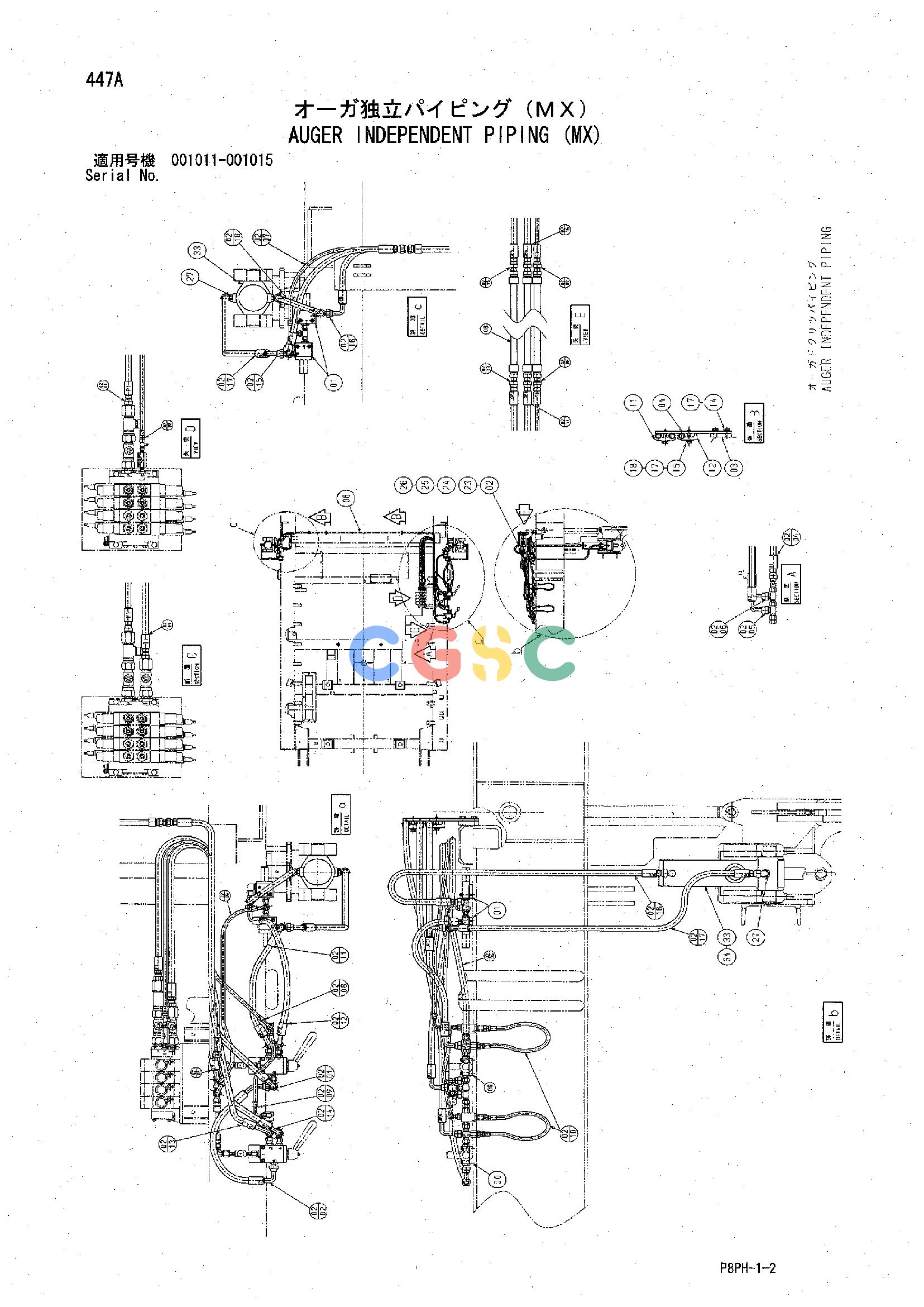 日立零件查询（AR2000）AUGER INDEPENDENT PIPING (MX) Hitachi HOP online