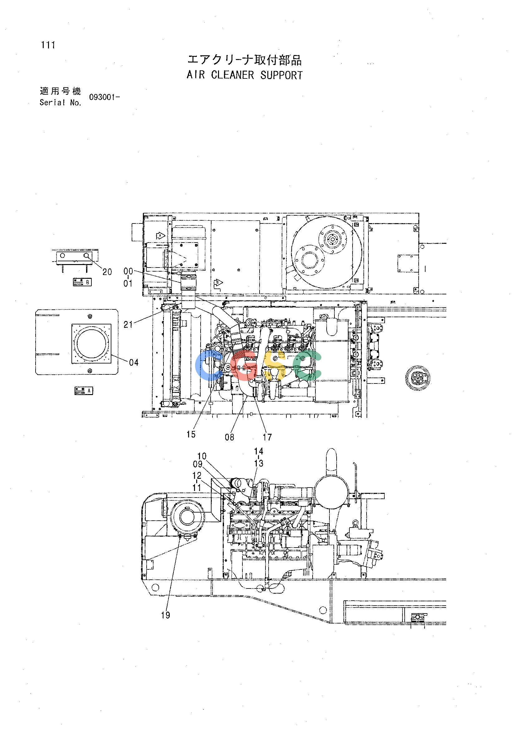 日立零件查询（CHR70）AIR CLEANER SUPPORT Hitachi HOP online